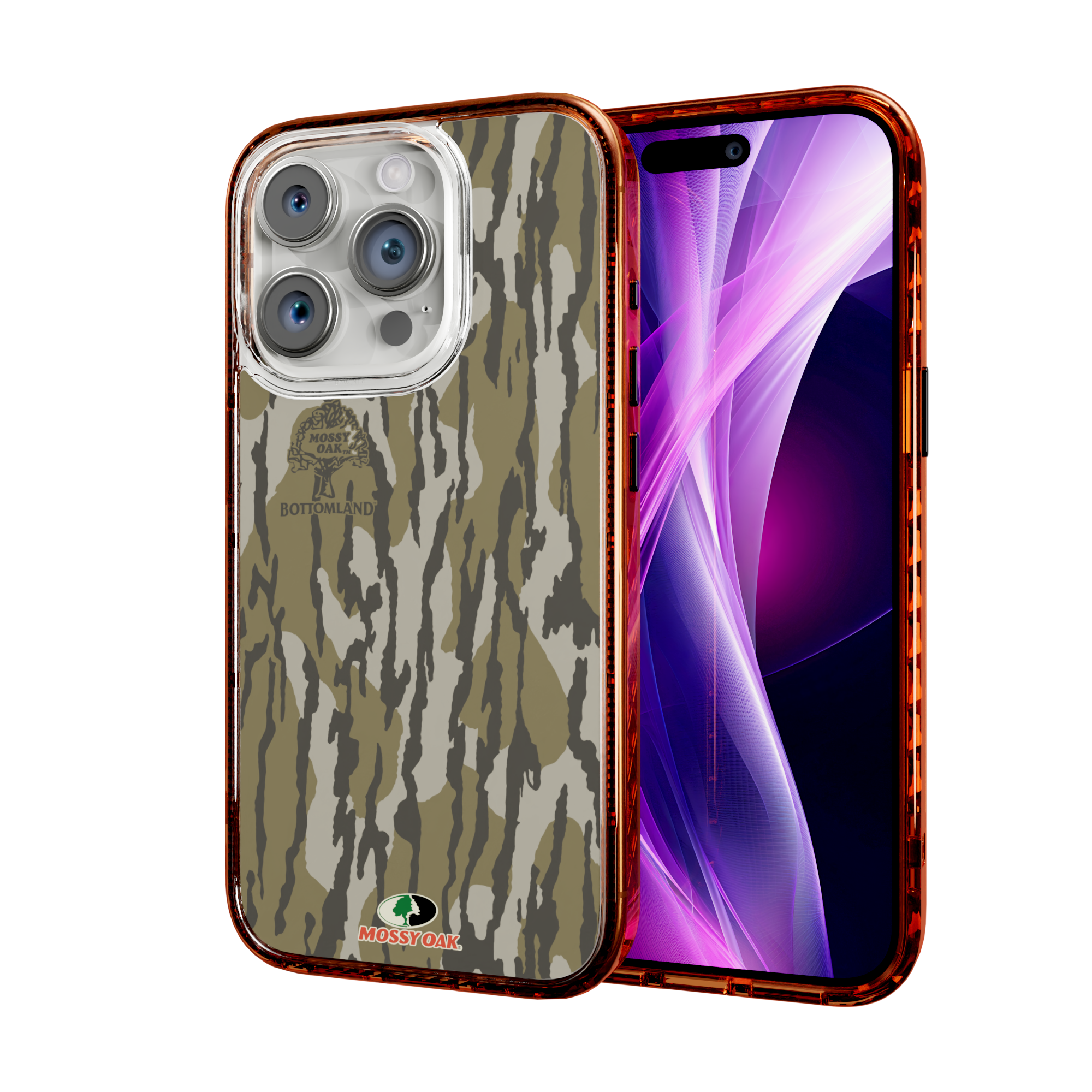 Mossy Oak Camo Magnitude Series for Apple iPhone 14 Pro - Bottomland Orig Blaze Orange