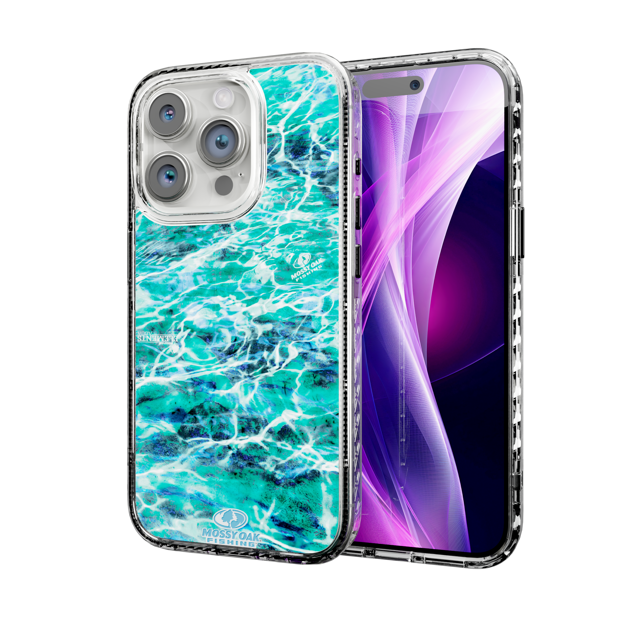 Mossy Oak Magnitude Series for Apple iPhone 14 Pro  - Agua Seafoam Crystal Clear