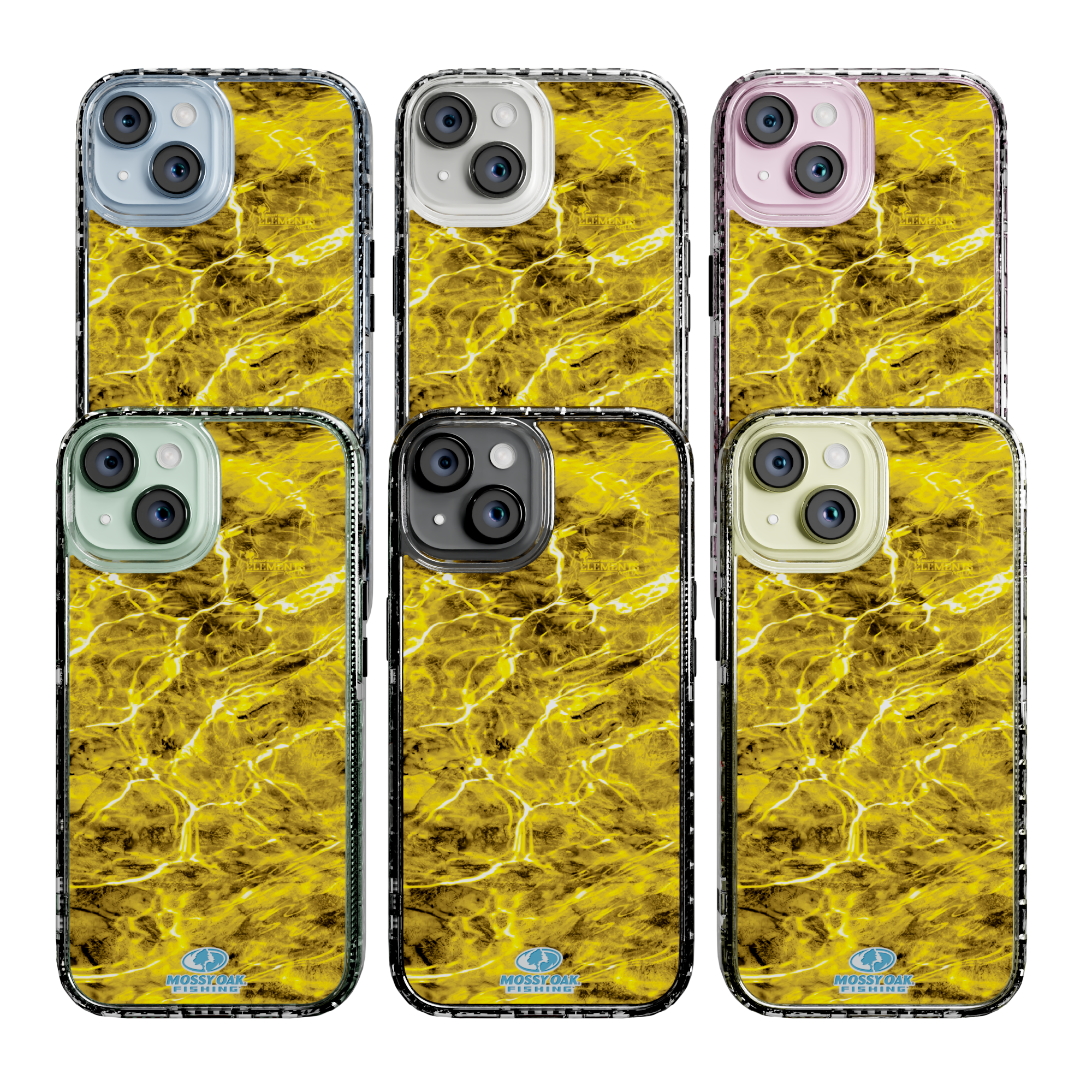Mossy Oak Magnitude Series for Apple iPhone 15 - Agua Yellowfin Crystal Clear