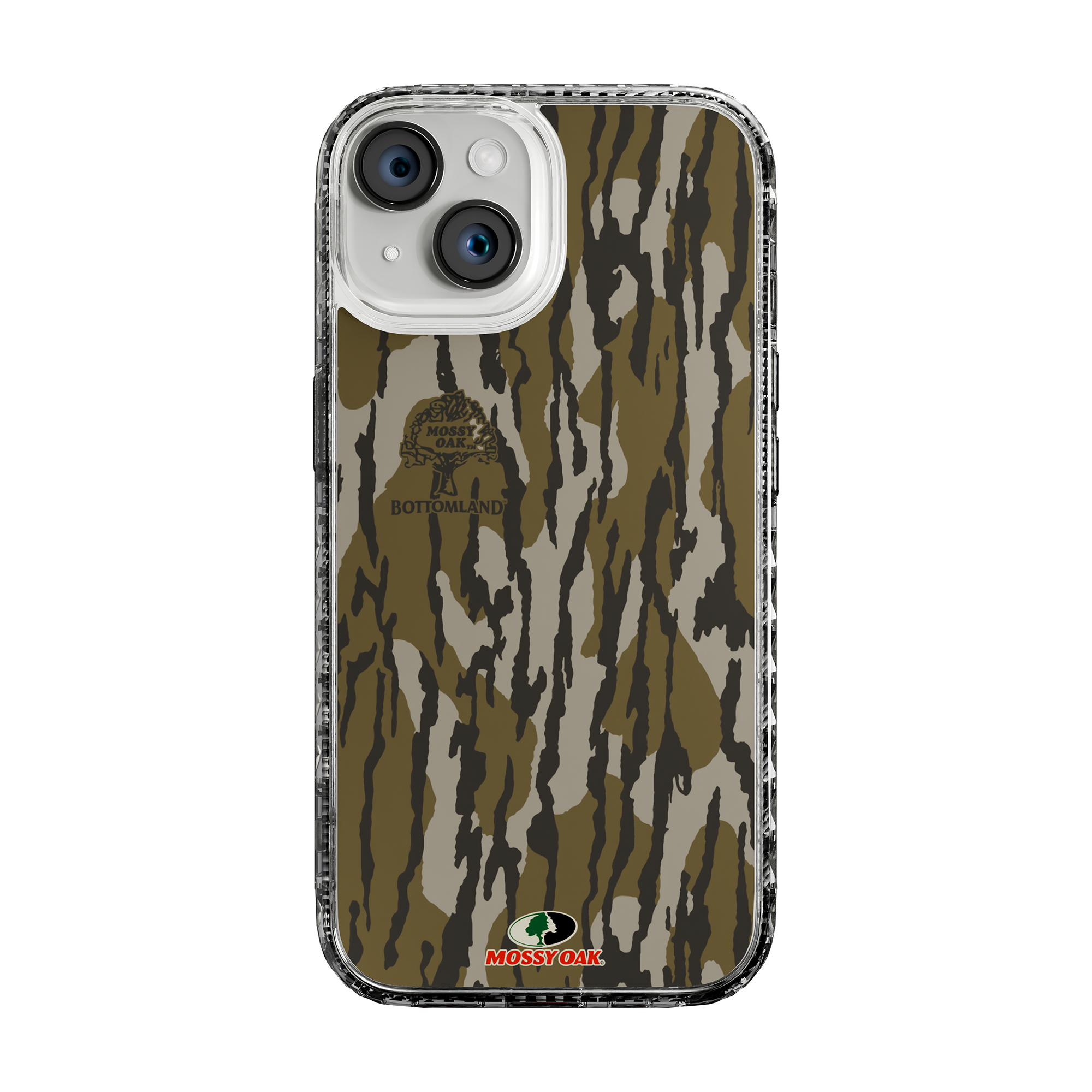 Slim MagSafe® Case for Apple iPhone 15 | Mossy Oak Bottomland Camo Crystal Clear