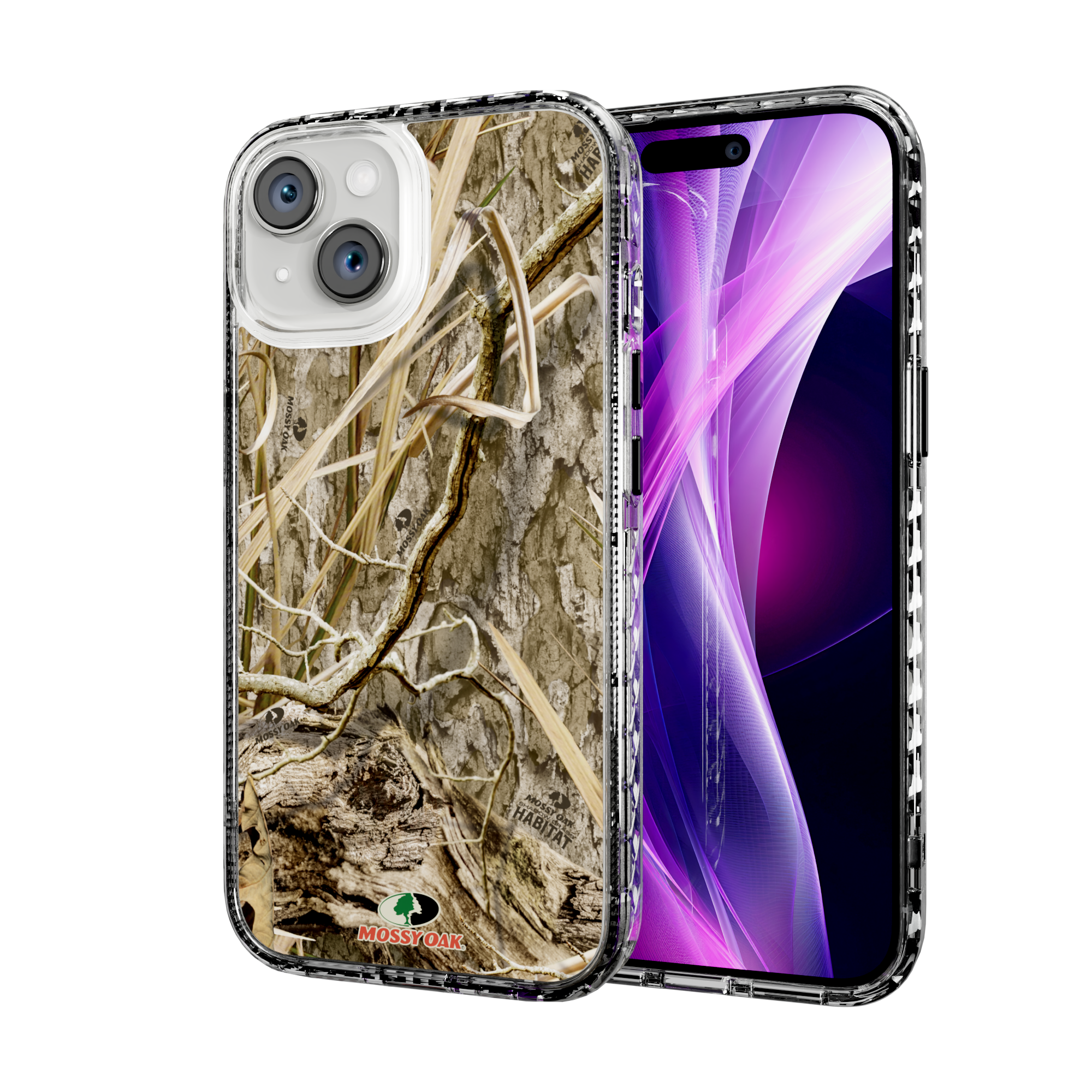 Mossy Oak Magnitude Series for Apple iPhone 15 - Shadow Grass Crystal Clear
