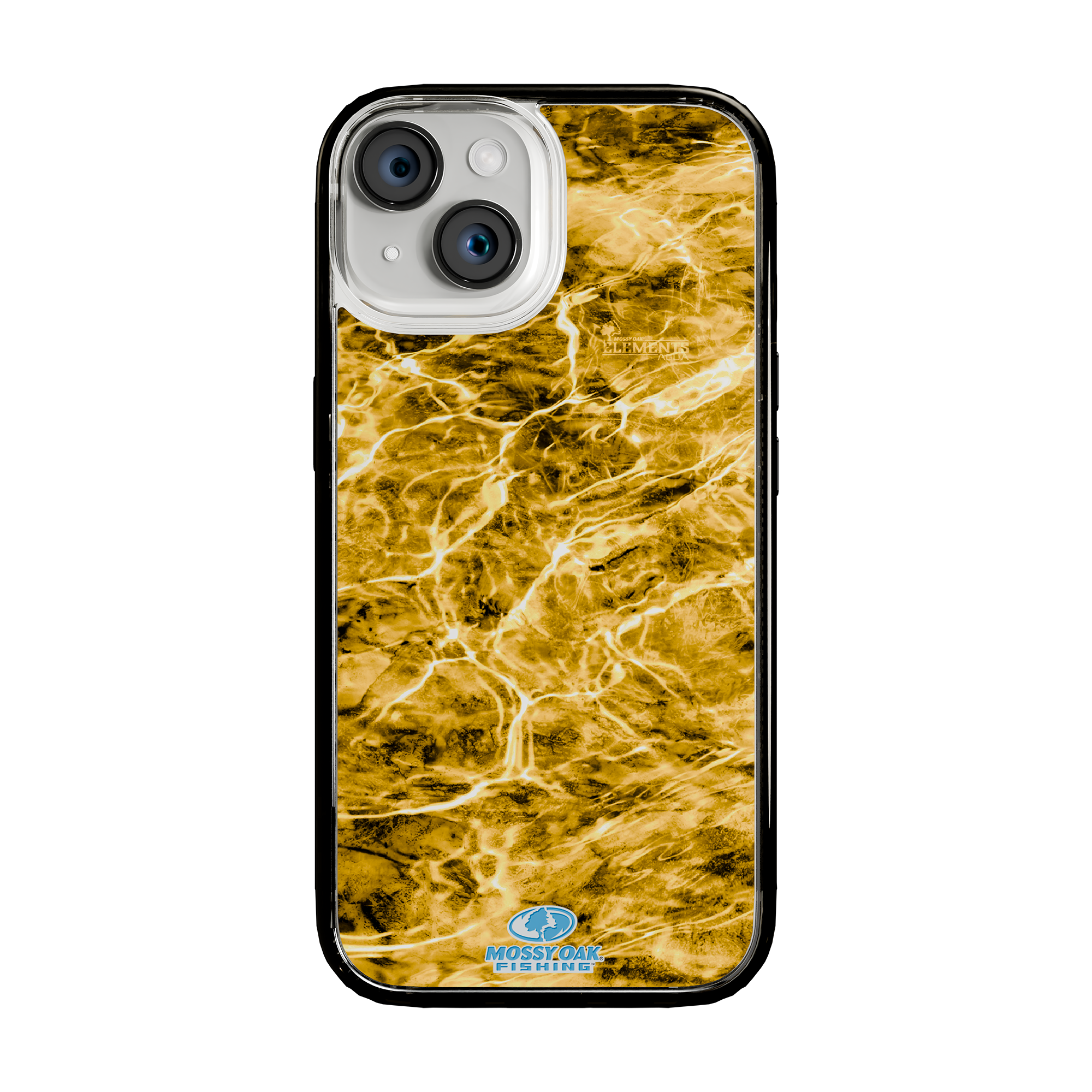 Slim MagSafe® Case for Apple iPhone 15 | Mossy Oak Agua Yellowfin Camo Onyx Black