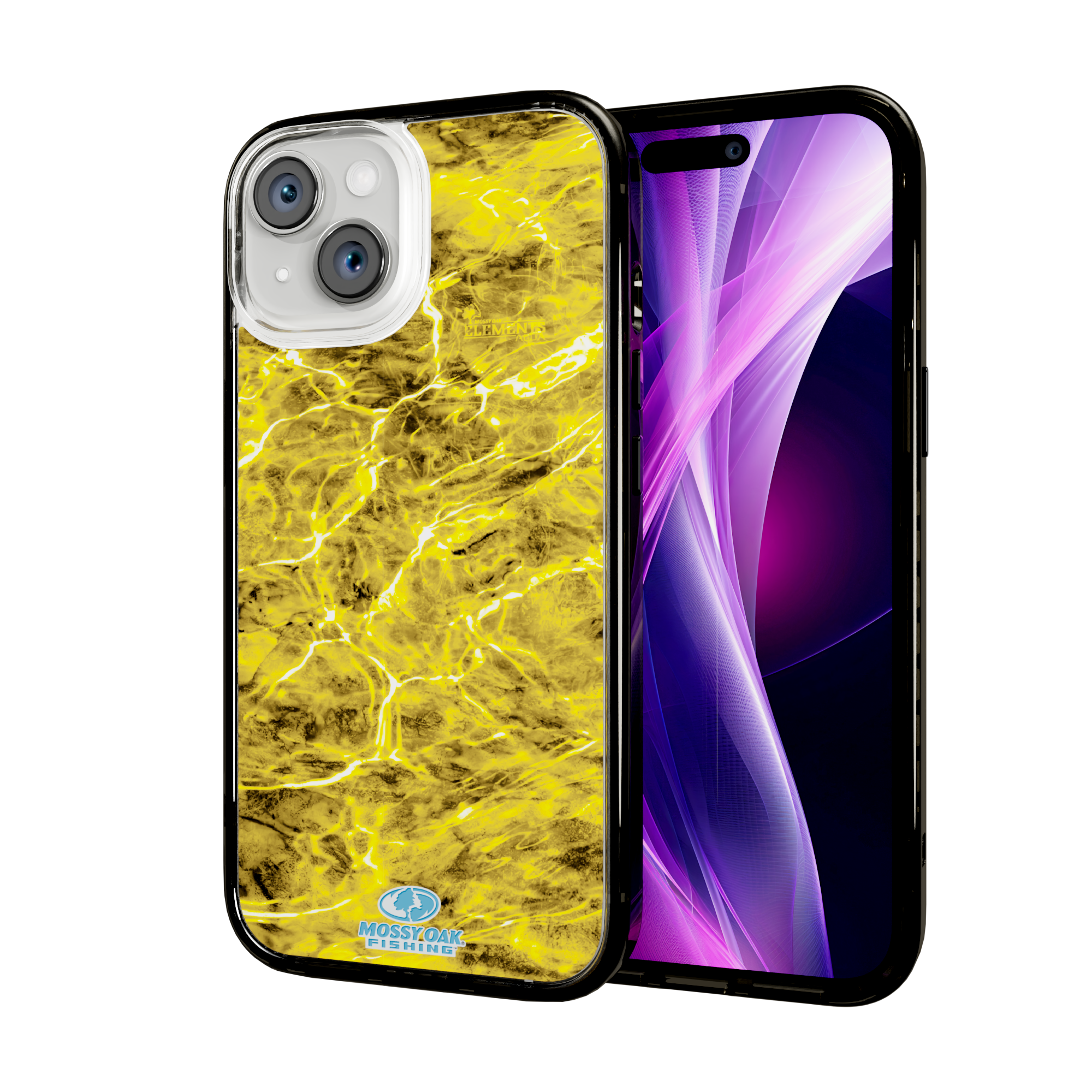 Mossy Oak Magnitude Series for Apple iPhone 15 - Agua Yellowfin Onyx Black