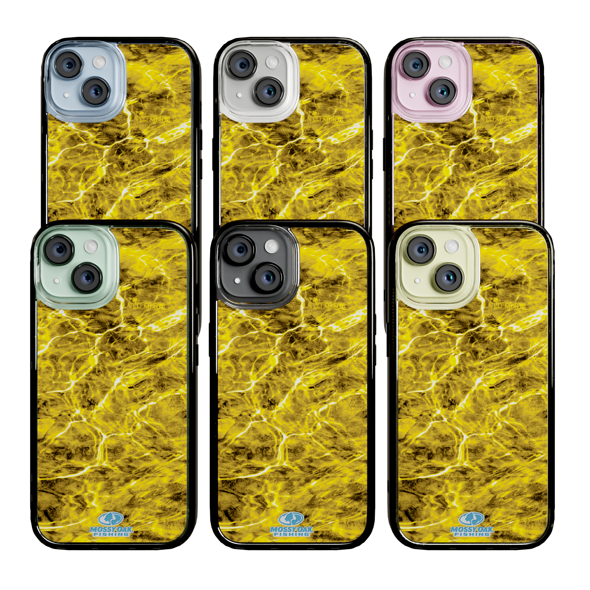 Mossy Oak Magnitude Series for Apple iPhone 15 - Agua Yellowfin Onyx Black