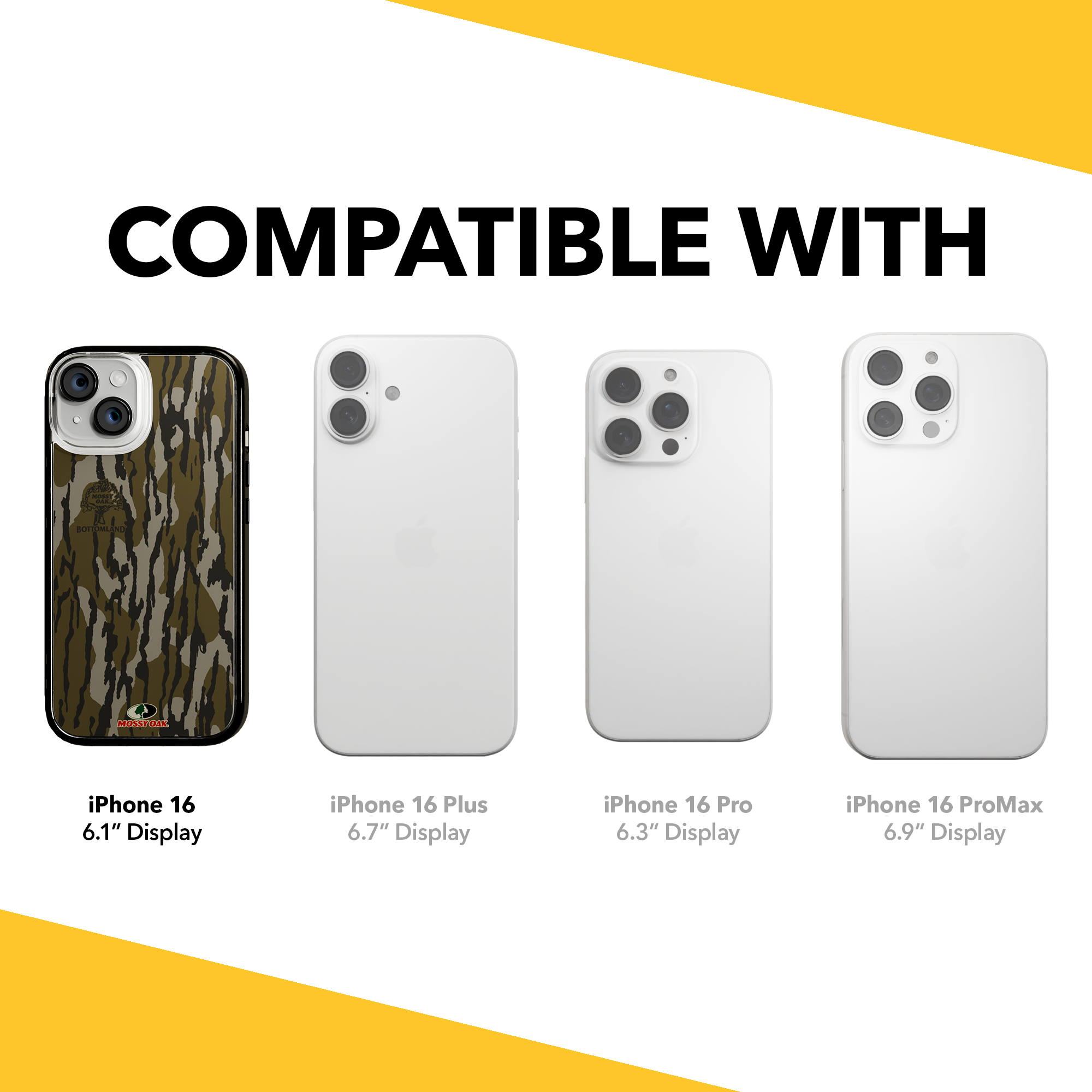 Slim MagSafe® Case for Apple iPhone 15 | Mossy Oak Bottomland Camo Onyx Black