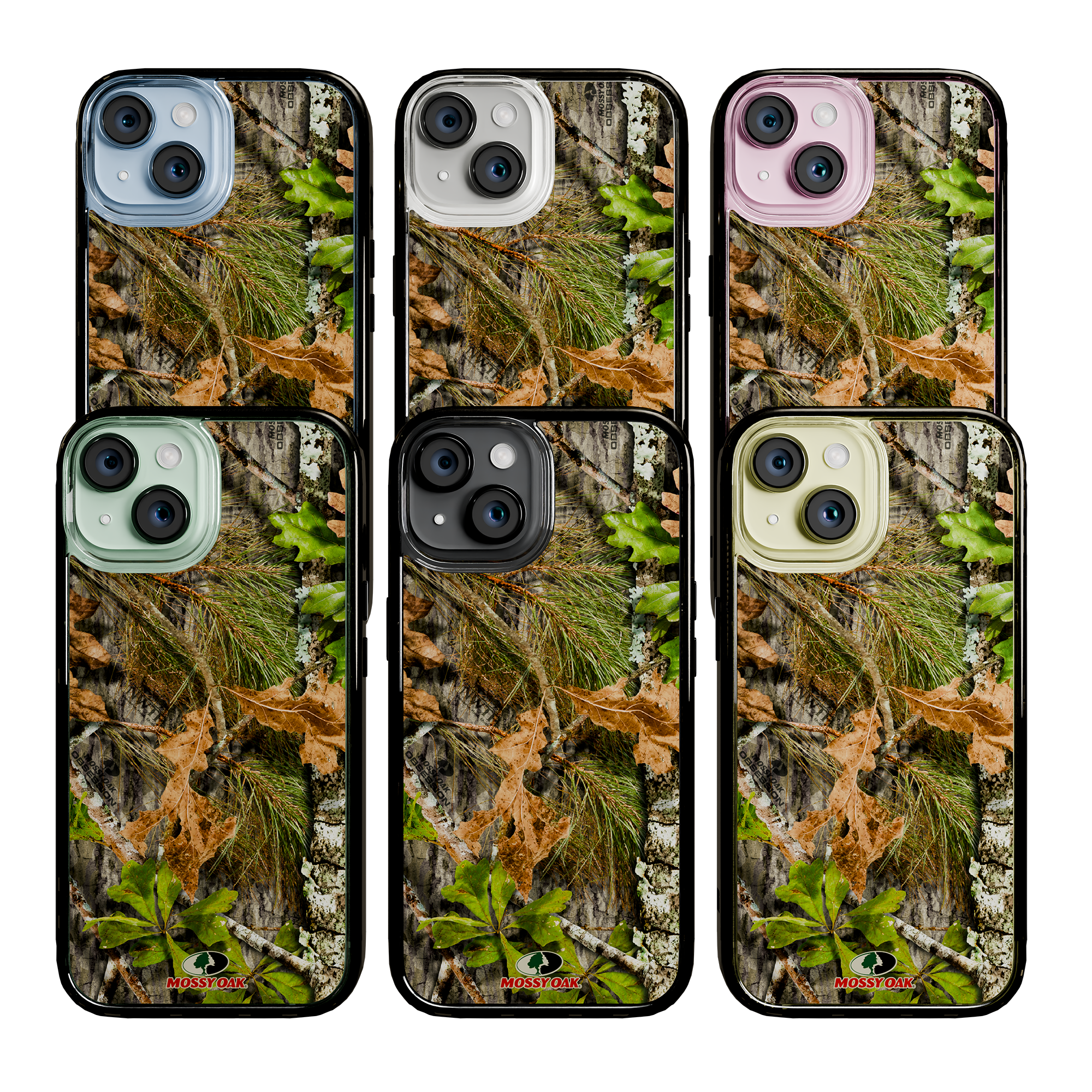 Slim MagSafe® Case for Apple iPhone 15 | Mossy Oak Obbsession Camo Onyx Black
