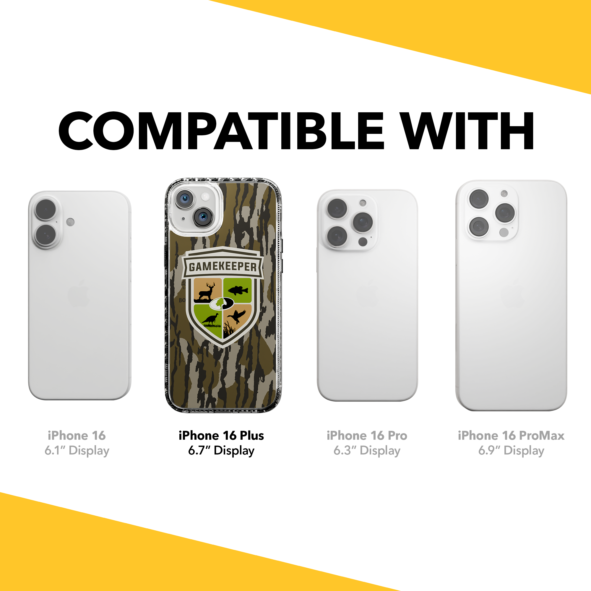 Slim MagSafe® Case for Apple iPhone 15 Plus | Mossy Oak Gamekeeper Bottomland Camo Crystal Clear