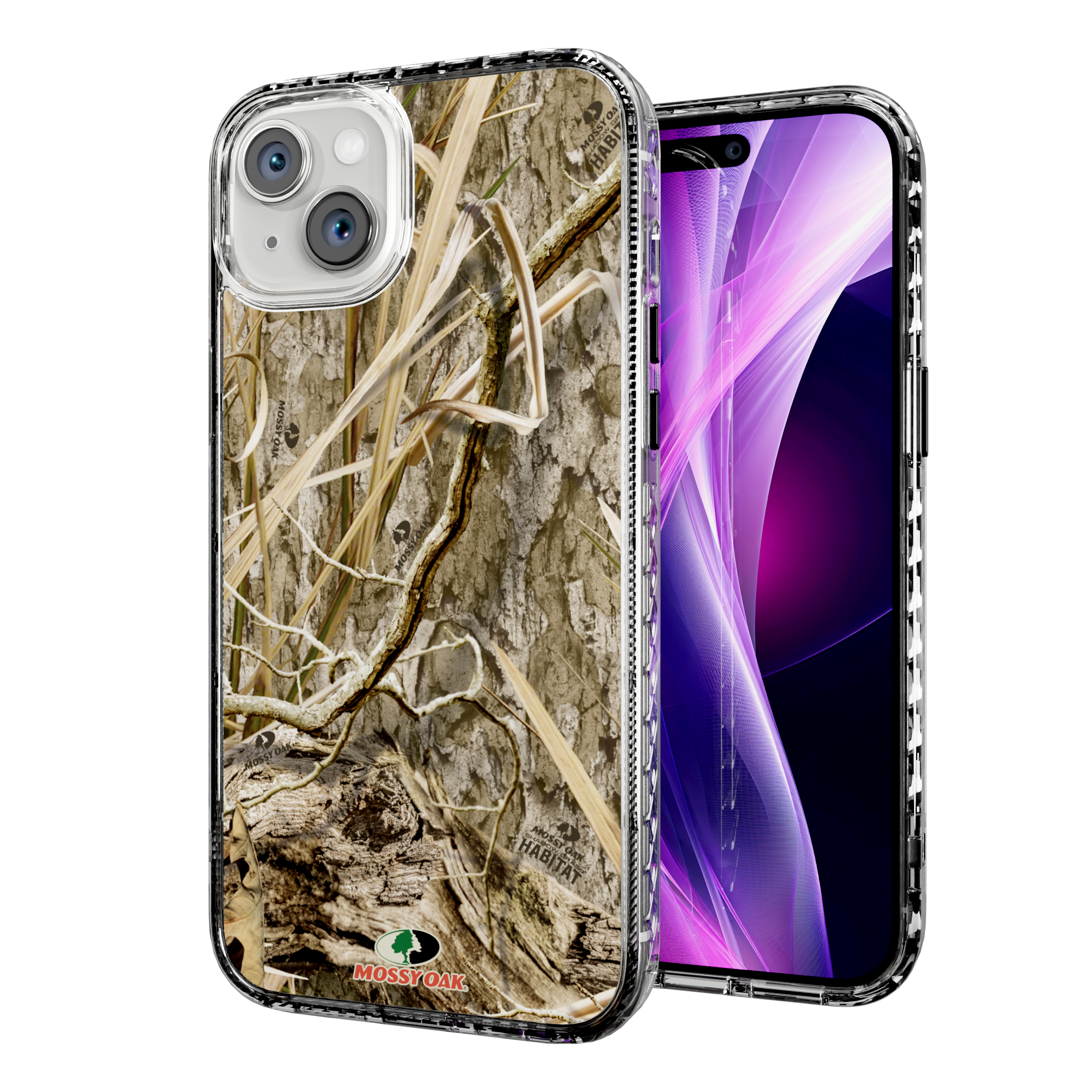 Mossy Oak Magnitude Series for Apple iPhone 15 Plus - Shadow Grass Crystal Clear