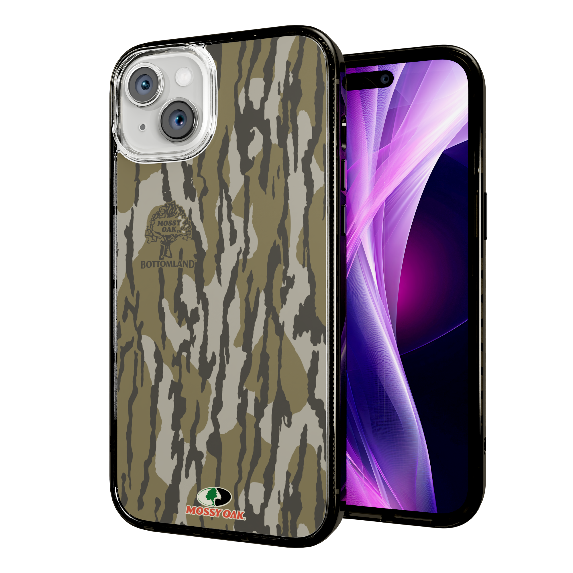 Mossy Oak Magnitude Series for Apple iPhone 15 Plus - Bottomland Orig Onyx Black
