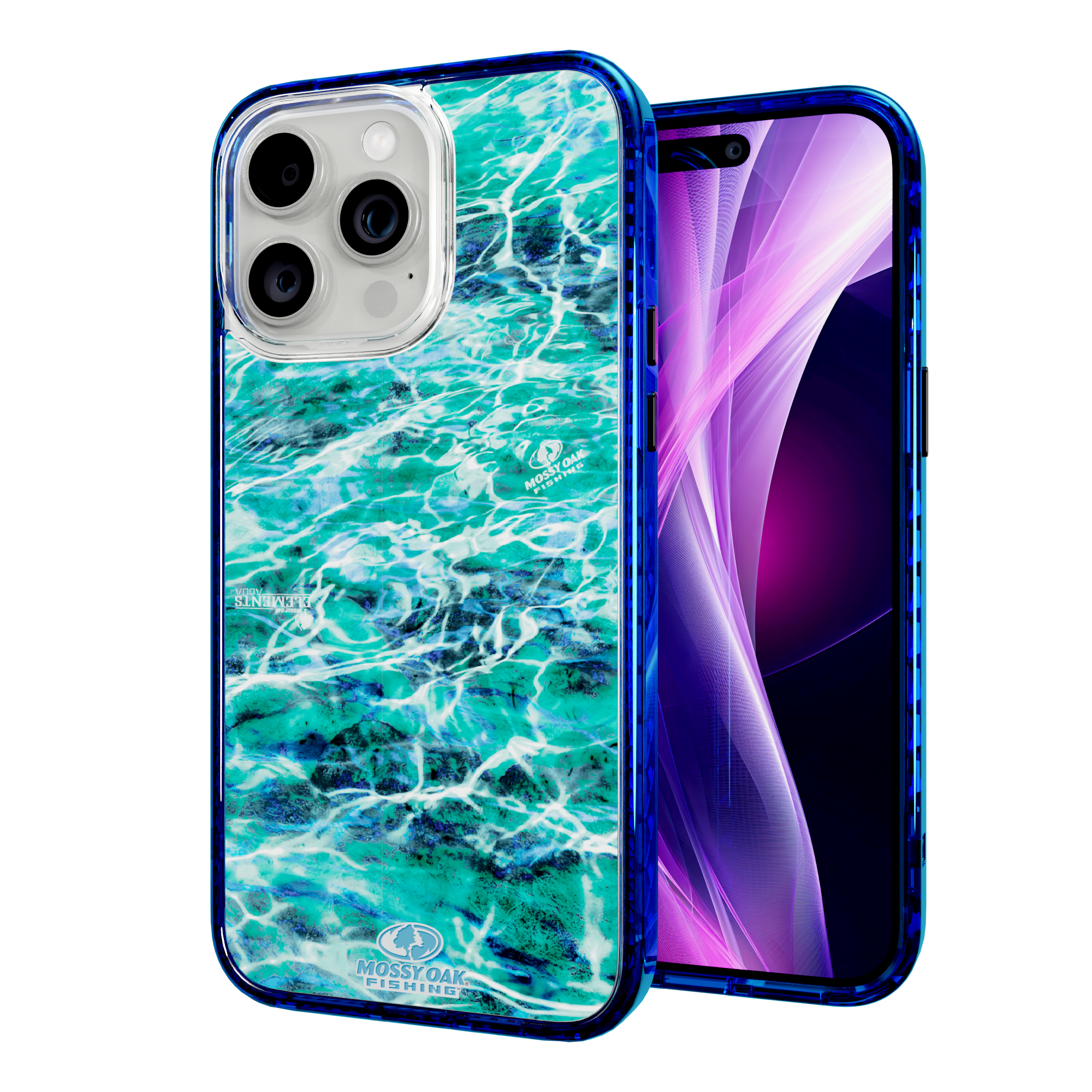 Mossy Oak Magnitude Series for Apple iPhone 15 Pro Max - Agua Seafoam Bermuda Blue