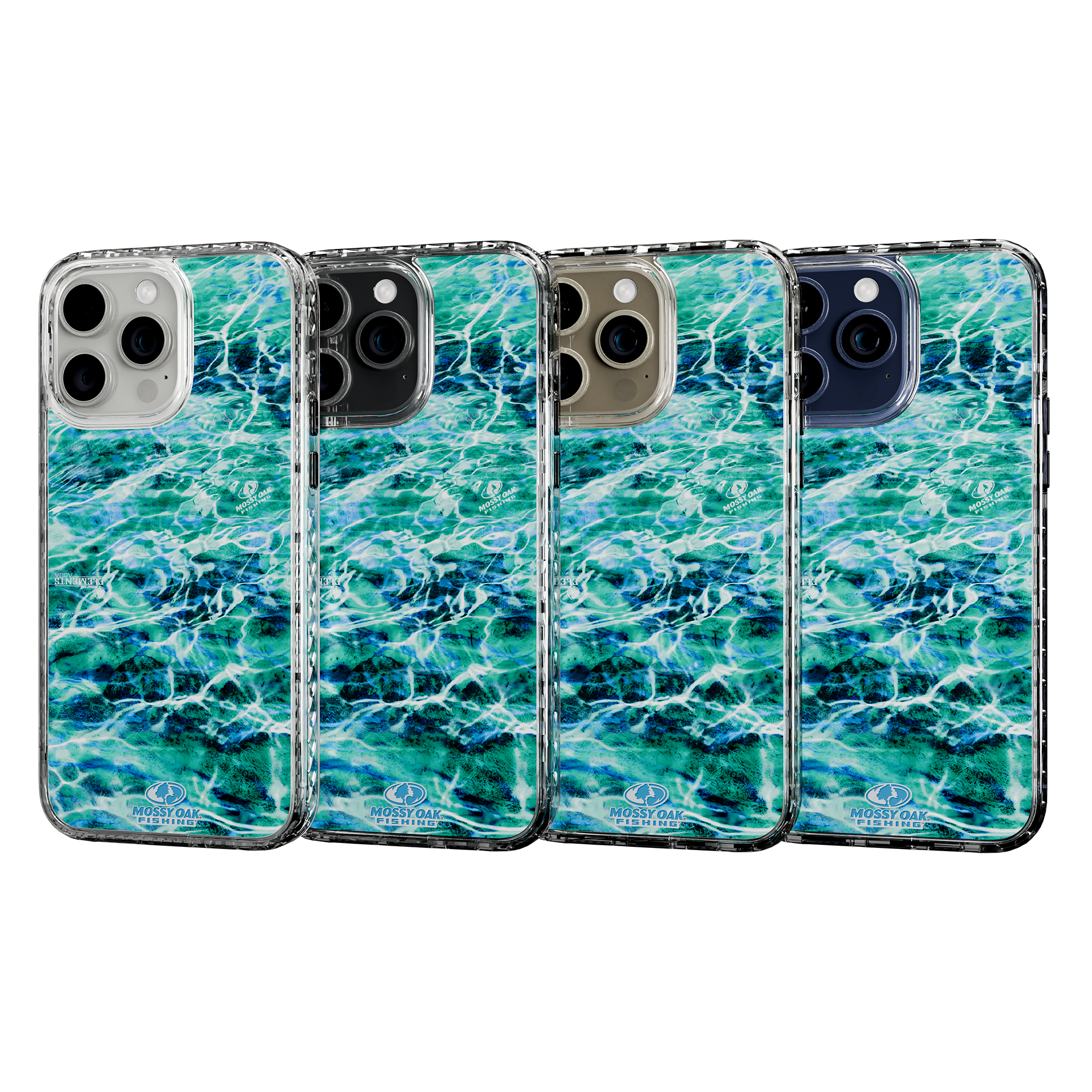 Slim MagSafe® Case for Apple iPhone 15 Pro Max | Mossy Oak Agua Seafoam Blue Camo Crystal Clear