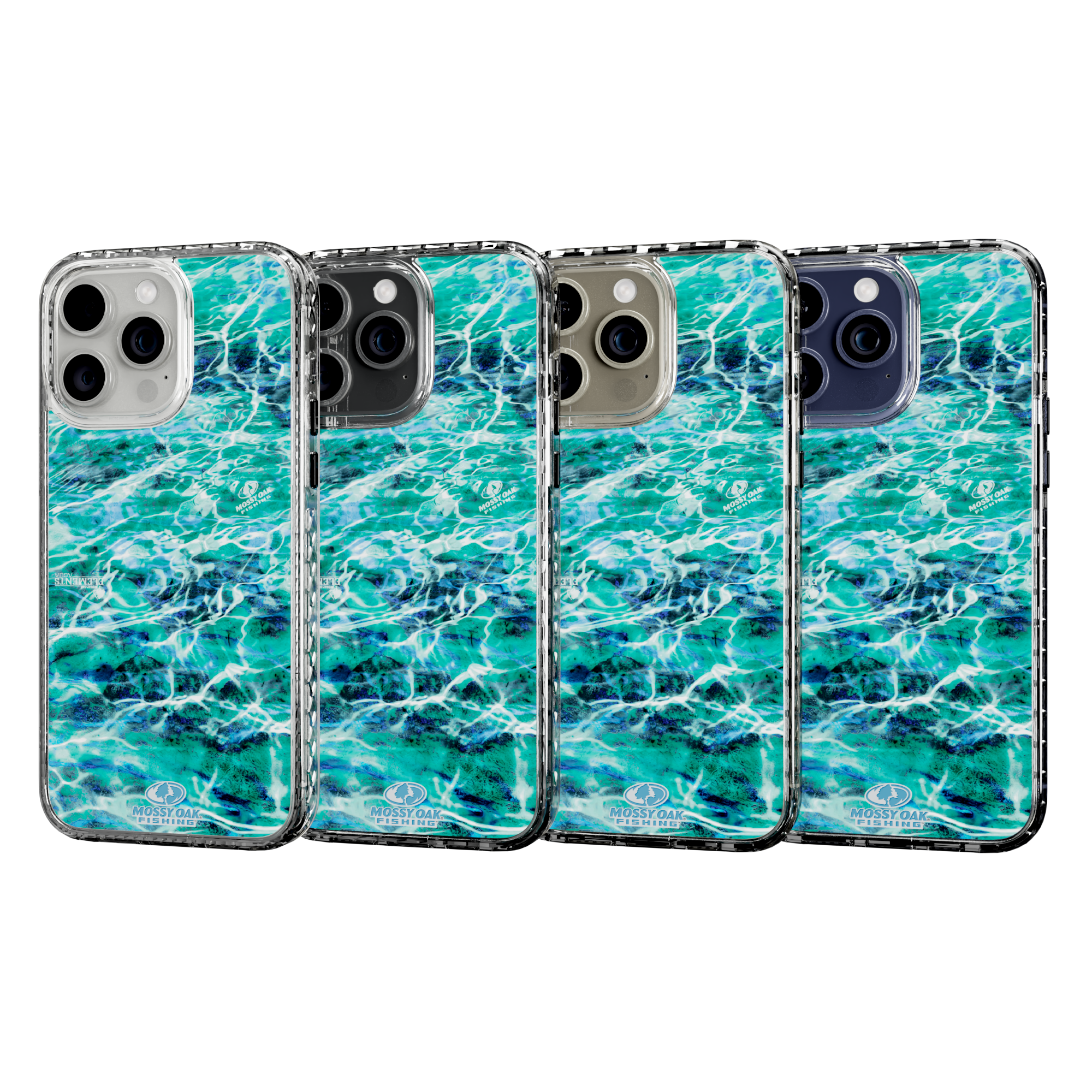 Mossy Oak Magnitude Series for Apple iPhone 15 Pro Max - Agua Seafoam Crystal Clear