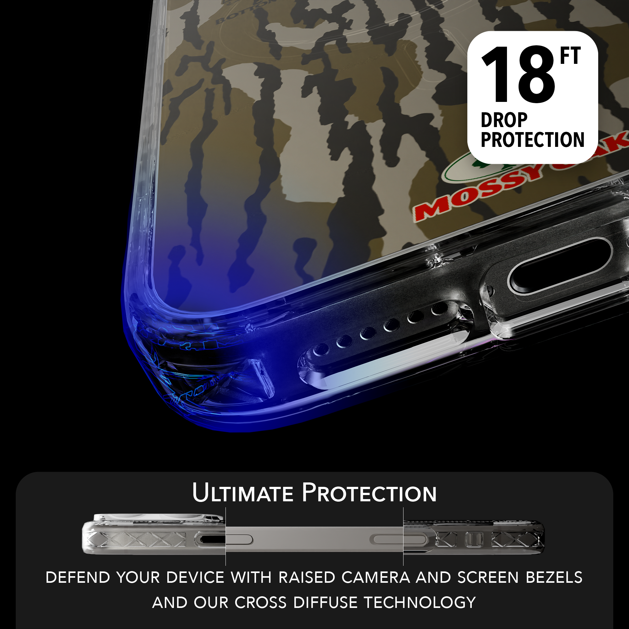 Slim MagSafe® Case for Apple iPhone 15 Pro Max | Mossy Oak Bottomland Camo Crystal Clear