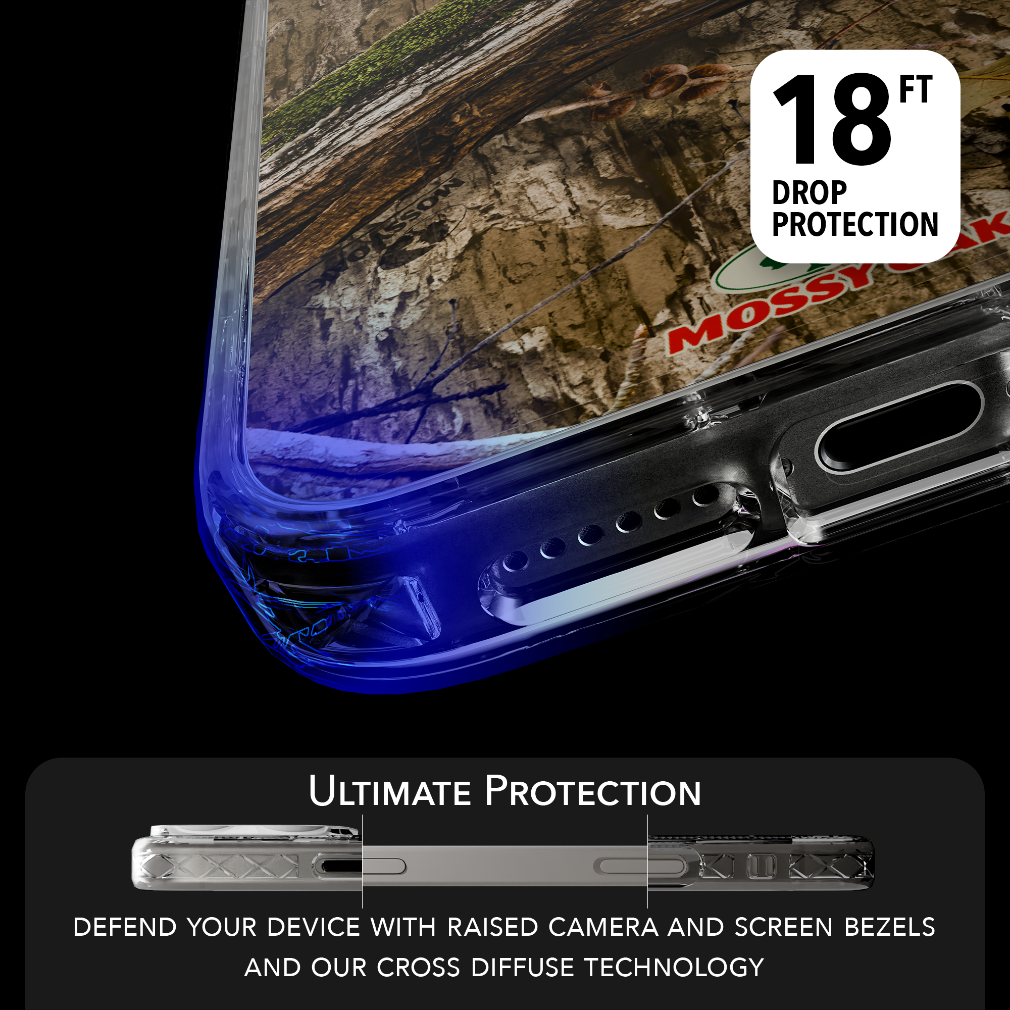 Slim MagSafe® Case for Apple iPhone 15 Pro Max | Mossy Oak Country DNA Camo Crystal Clear