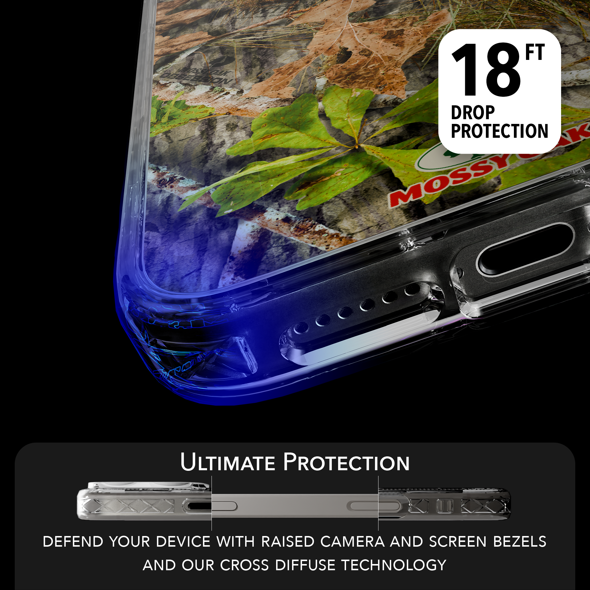 Slim MagSafe® Case for Apple iPhone 15 Pro Max | Mossy Oak Obsession Camo Crystal Clear