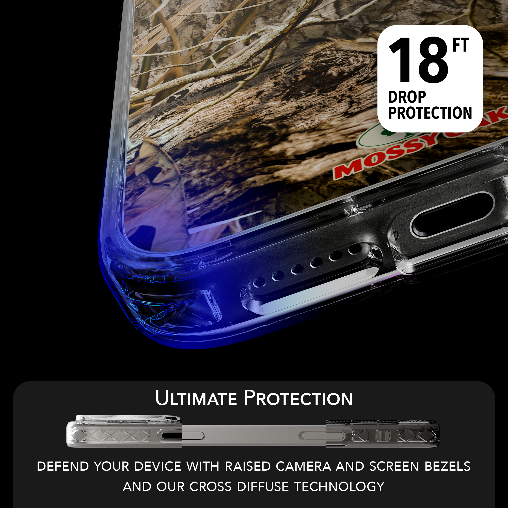 Slim MagSafe® Case for Apple iPhone 15 Pro Max | Mossy Oak Shadow Grass Camo Crystal Clear