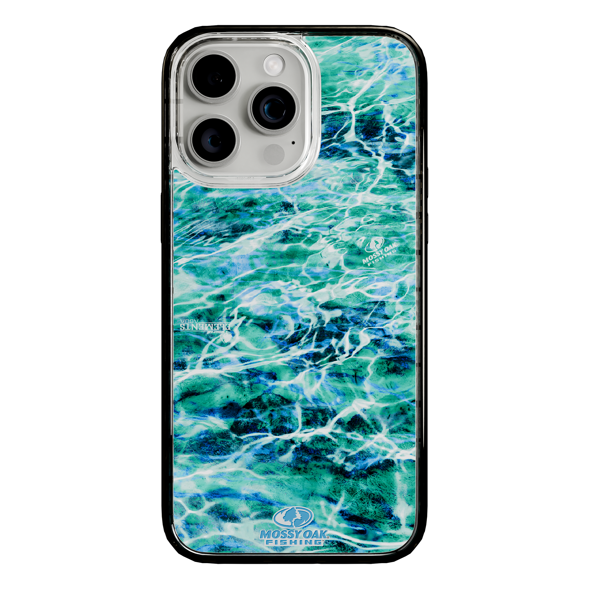 Slim MagSafe® Case for Apple iPhone 15 Pro Max | Mossy Oak Agua Seafoam Blue Camo Onyx Black