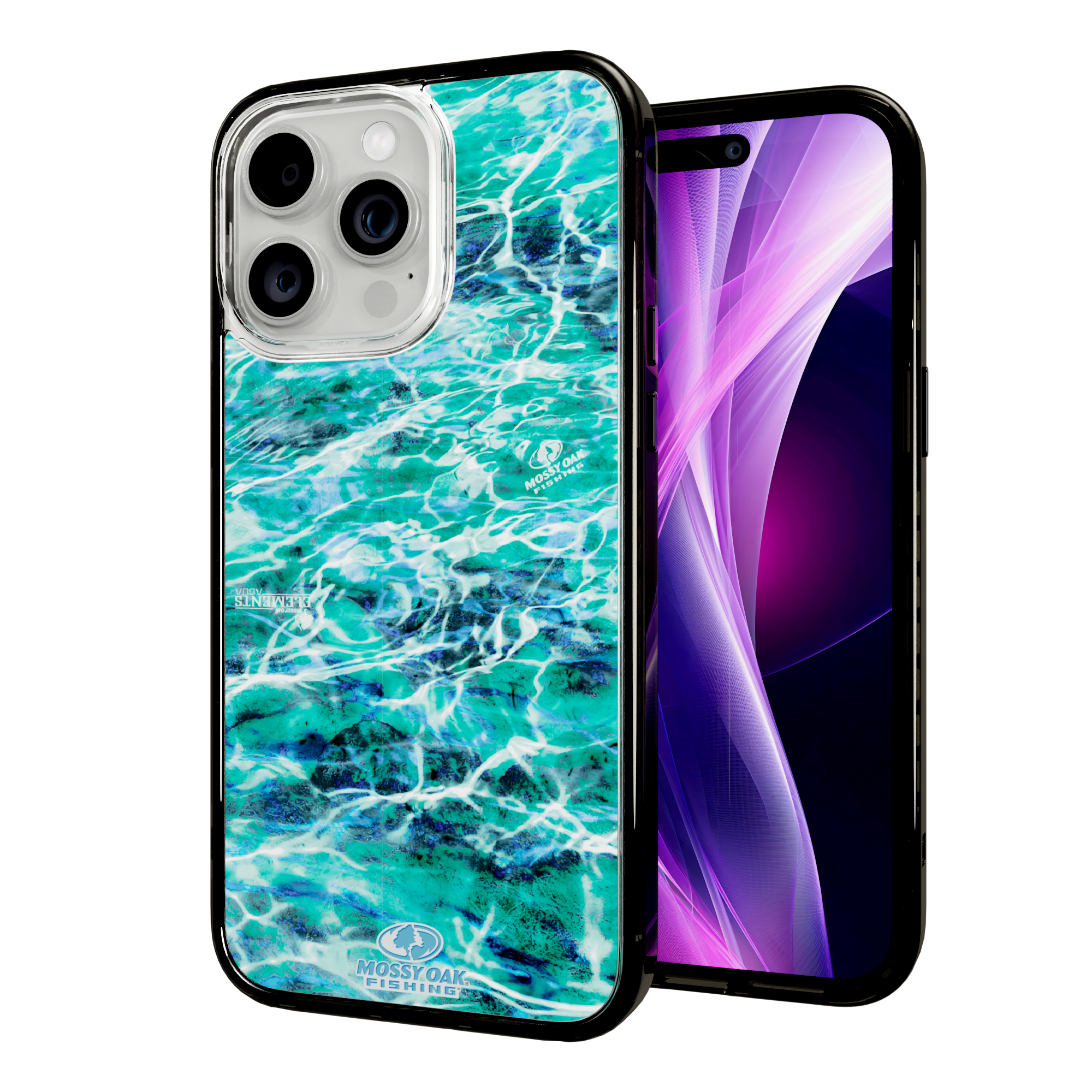 Mossy Oak Magnitude Series for Apple iPhone 15 Pro Max - Agua Seafoam Onyx Black