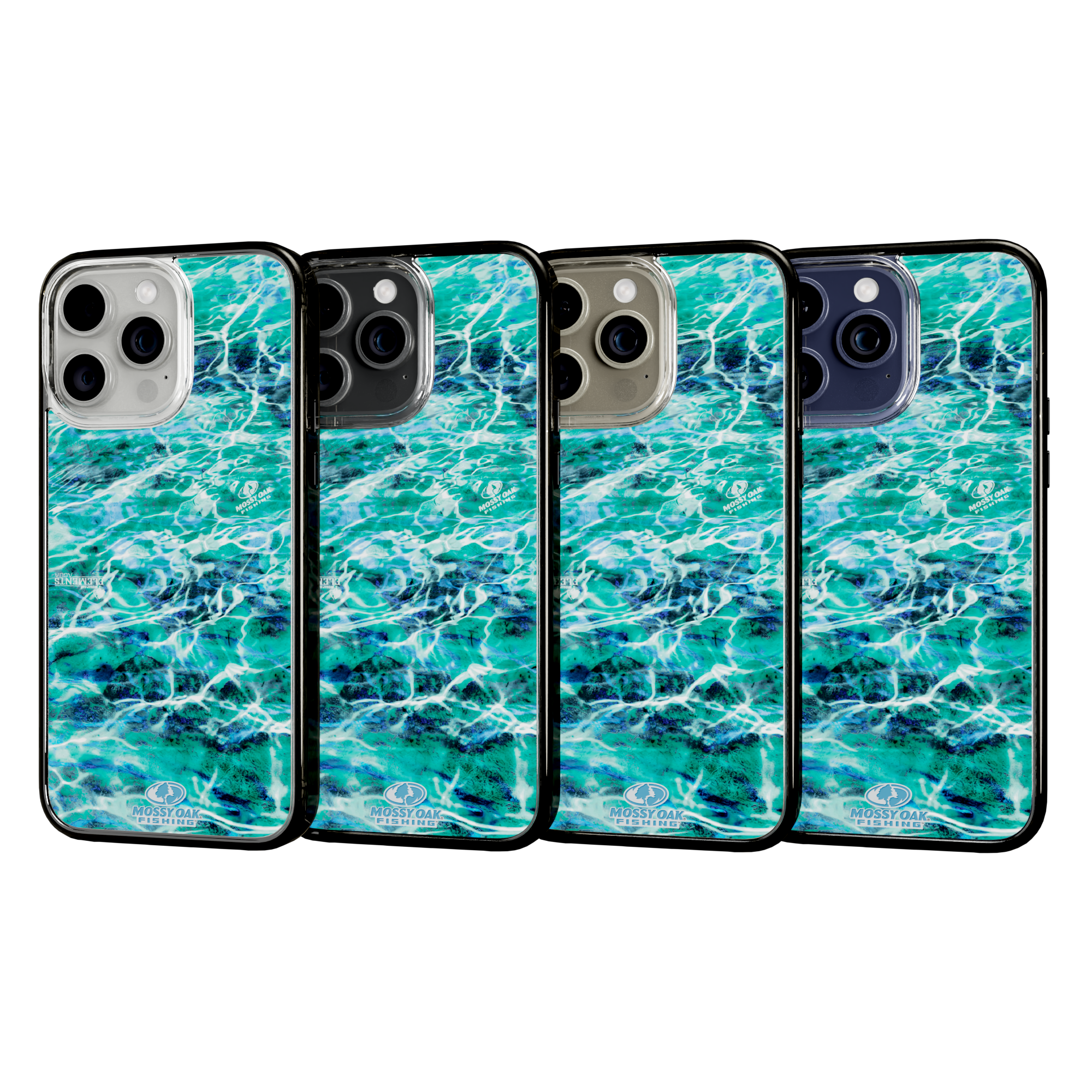 Mossy Oak Magnitude Series for Apple iPhone 15 Pro Max - Agua Seafoam Onyx Black