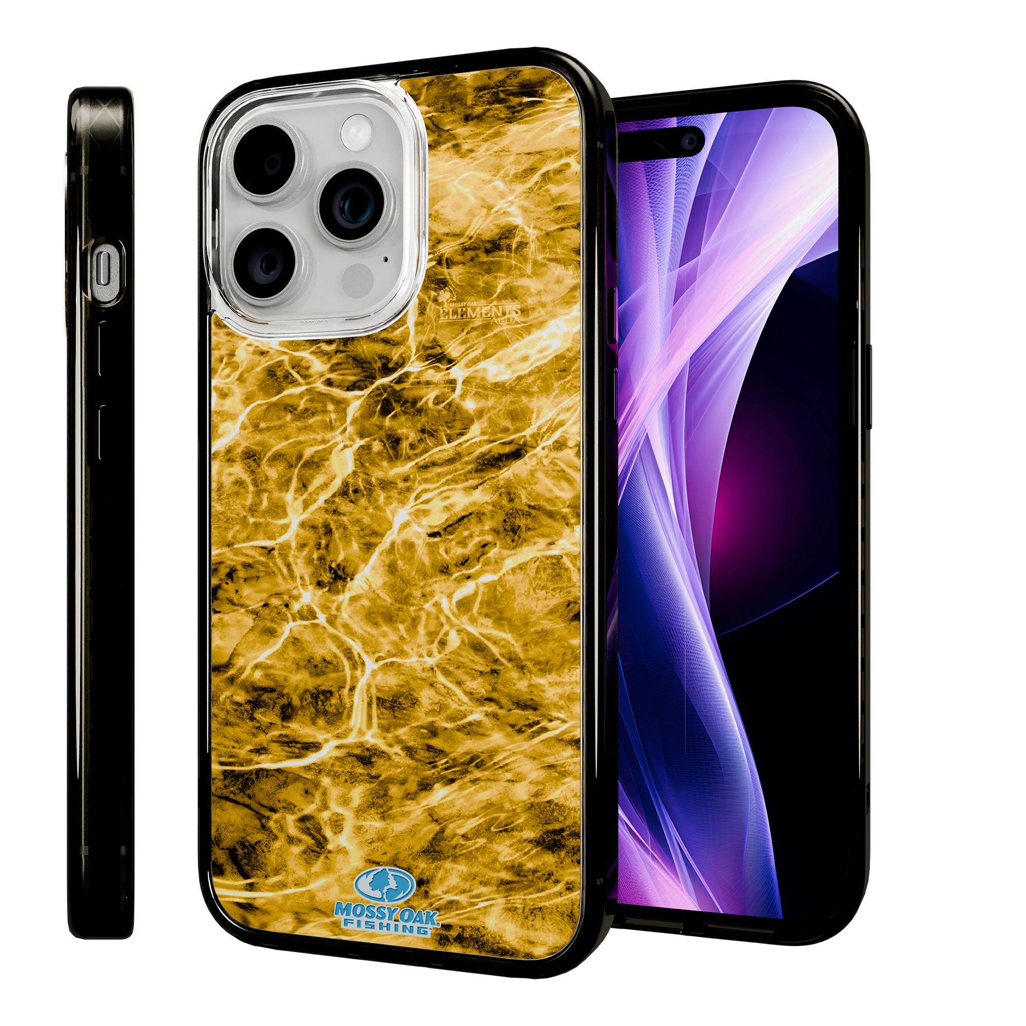 Slim MagSafe® Case for Apple iPhone 15 Pro Max | Mossy Oak Agua Yellowfin Camo Onyx Black