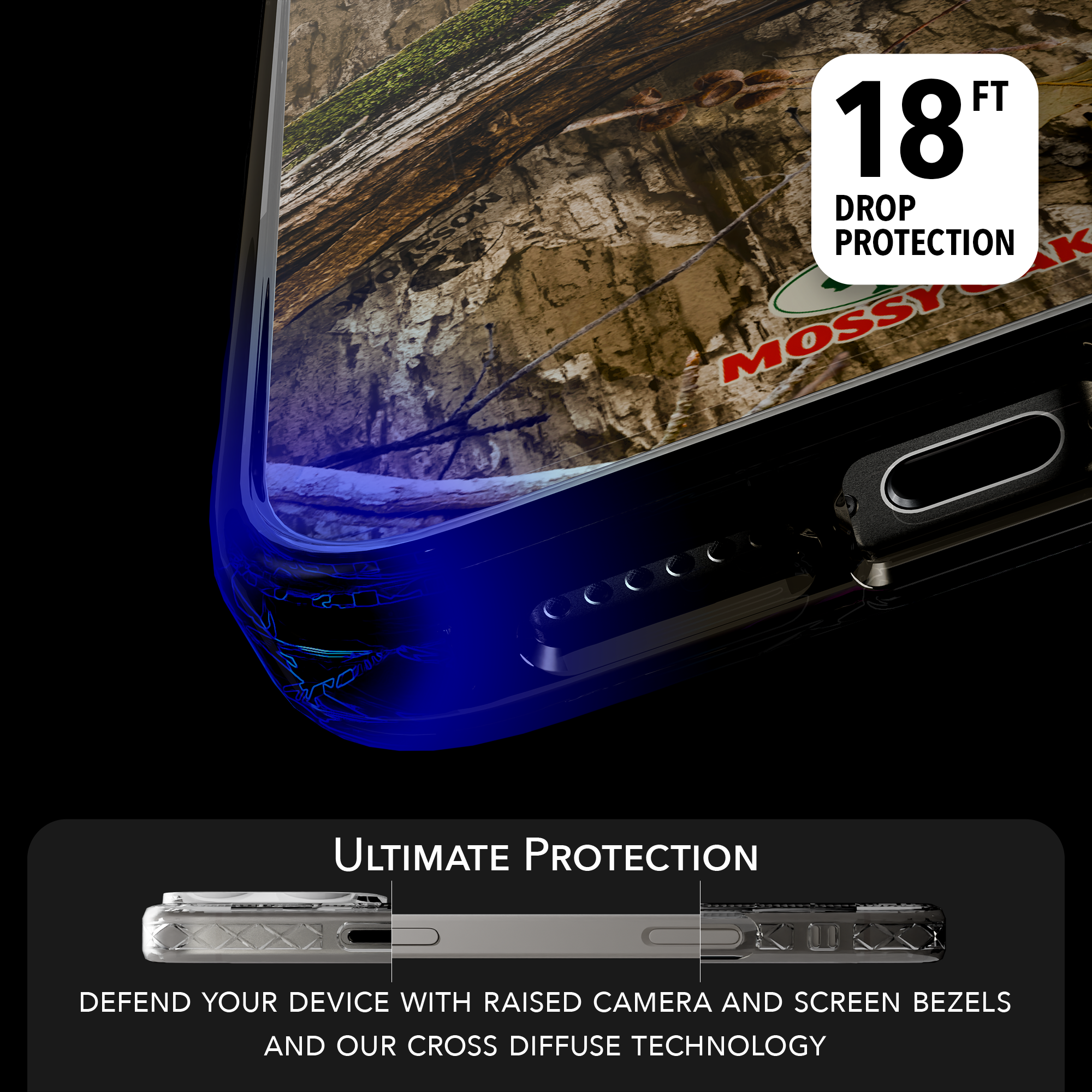 Slim MagSafe® Case for Apple iPhone 15 Pro Max | Mossy Oak Country DNA Camo Onyx Black