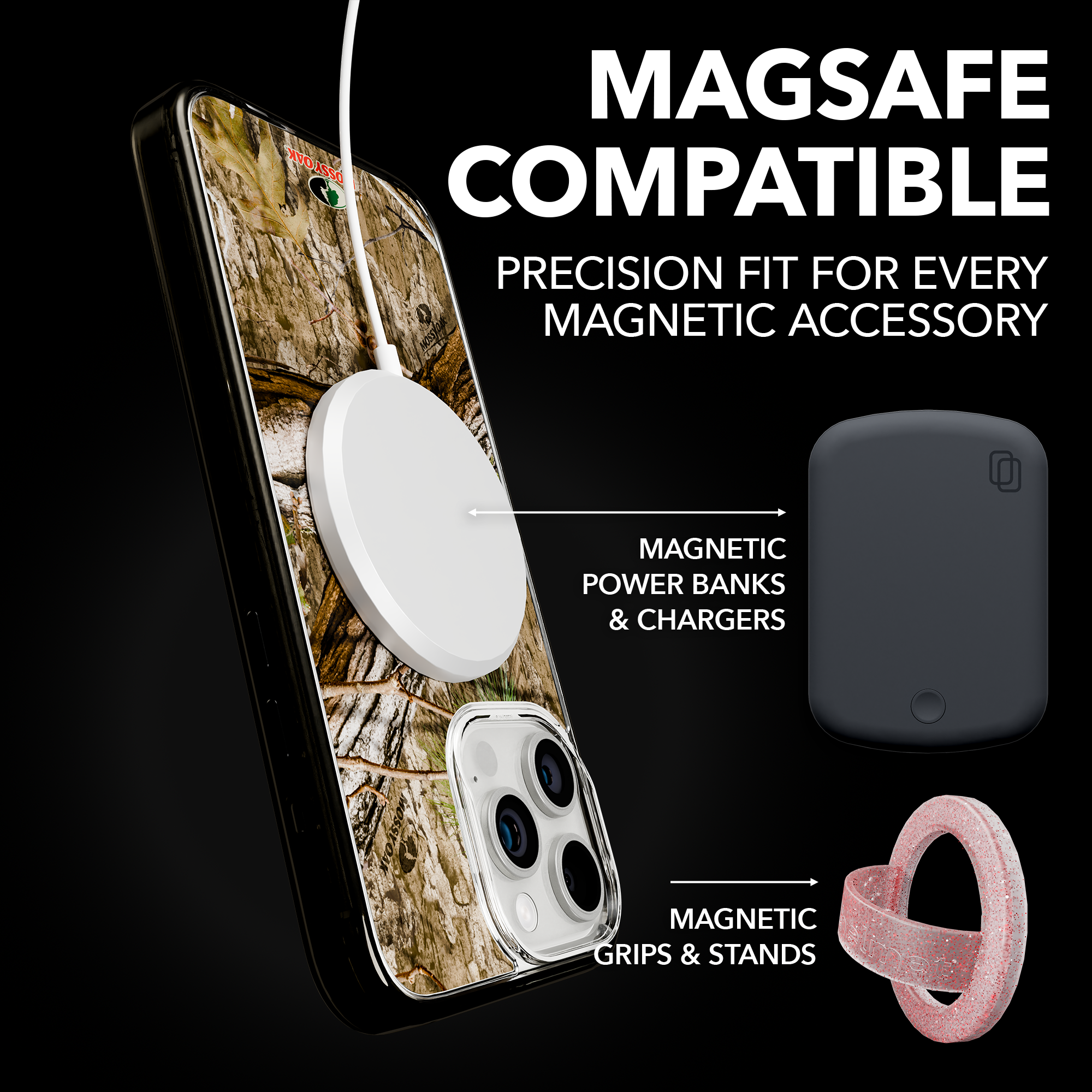 Slim MagSafe® Case for Apple iPhone 15 Pro Max | Mossy Oak Country DNA Camo Onyx Black