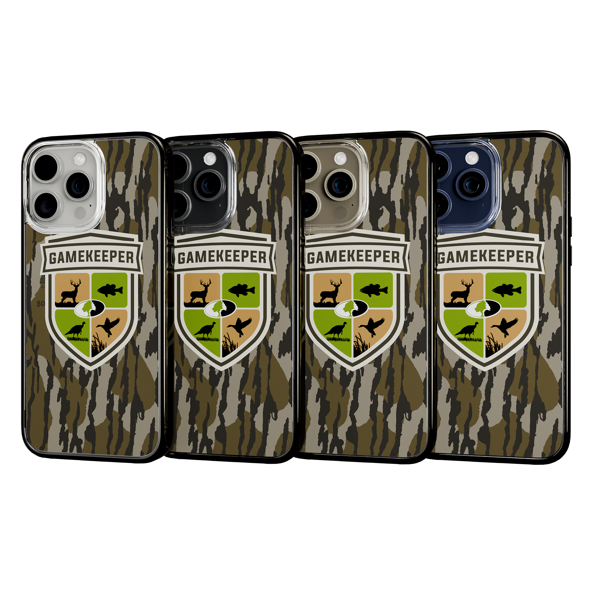 Slim MagSafe® Case for Apple iPhone 15 Pro Max | Mossy Oak Gamekeeper Bottomland Camo Onyx Black
