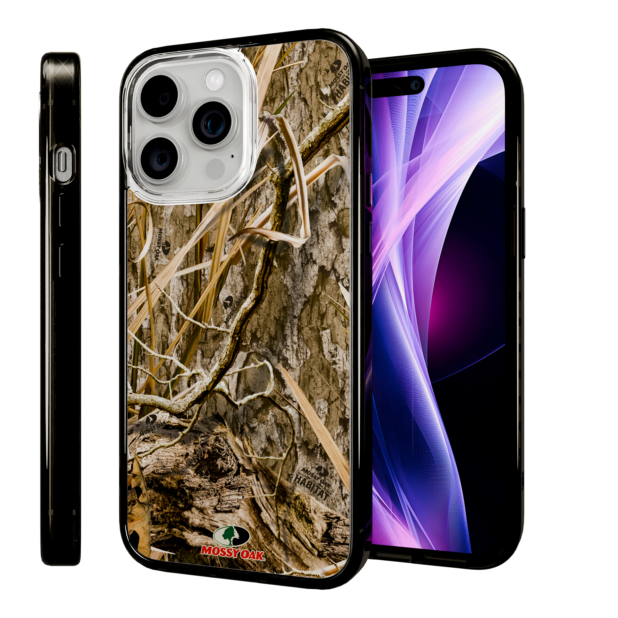 Slim MagSafe® Case for Apple iPhone 15 Pro Max | Mossy Oak Shadow Grass Camo Onyx Black