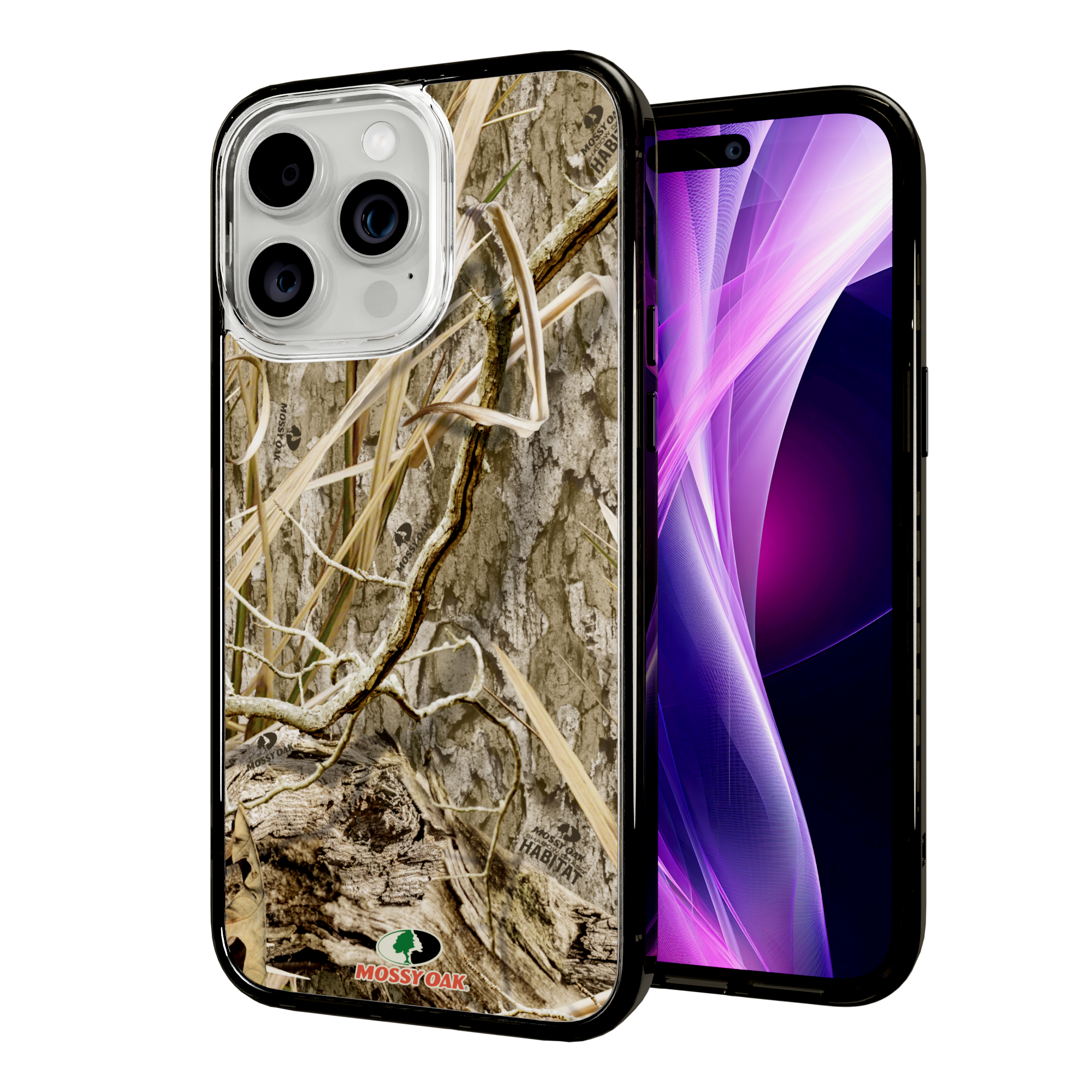 Mossy Oak Magnitude Series for Apple iPhone 15 Pro Max - Shadow Grass Onyx Black
