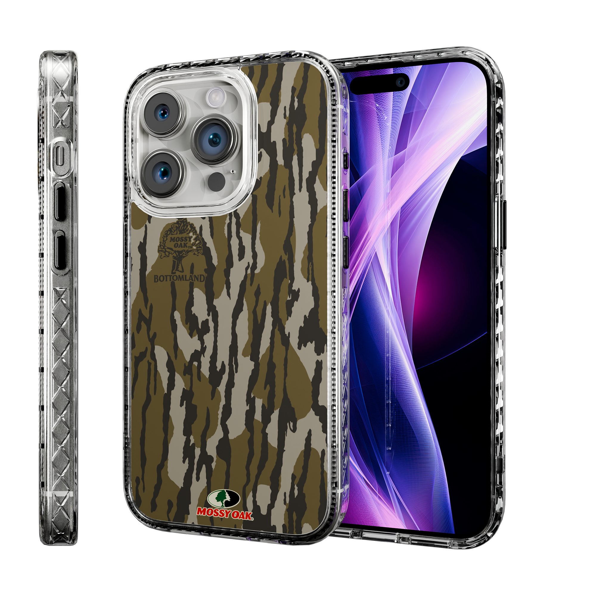 Slim MagSafe® Case for Apple iPhone 15 Pro | Mossy Oak Bottomland Camo Crystal Clear