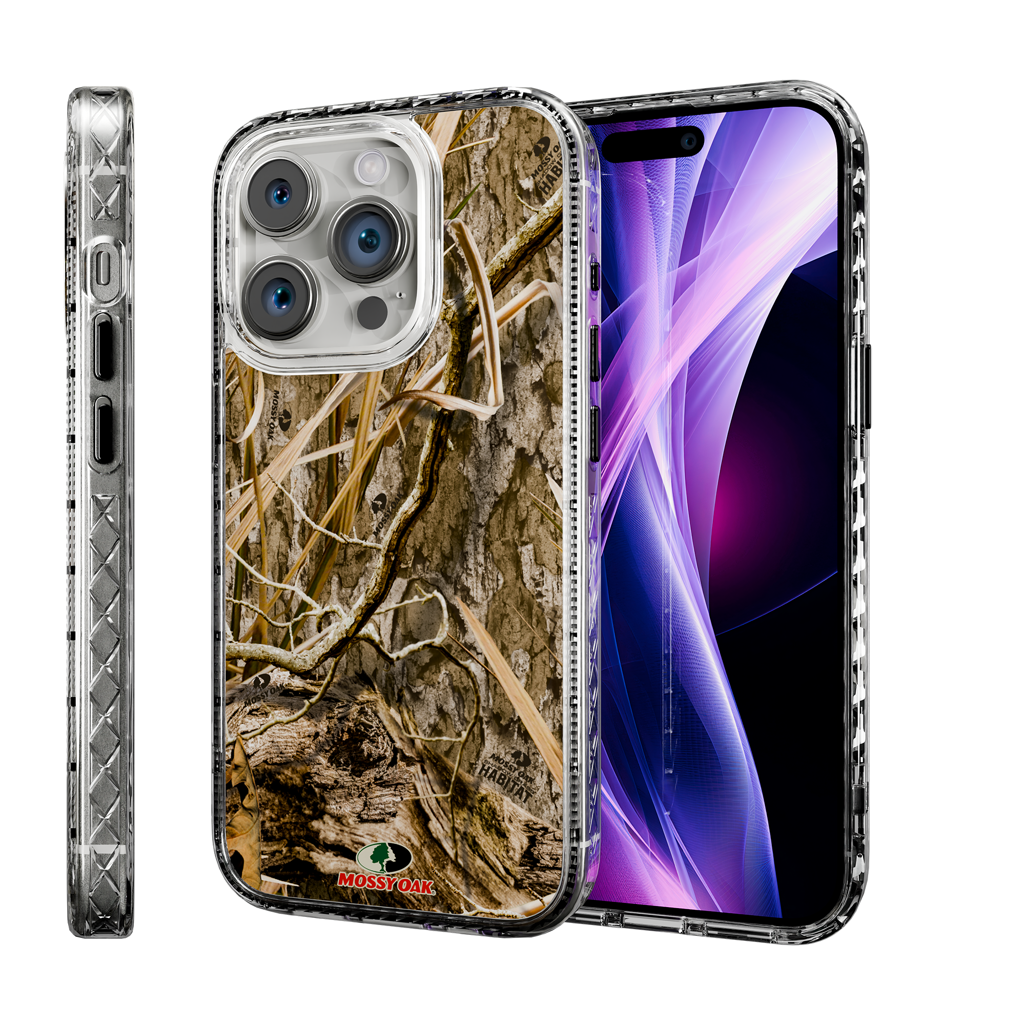 Slim MagSafe® Case for Apple iPhone 15 Pro | Mossy Oak Shadow Grass Camo Crystal Clear