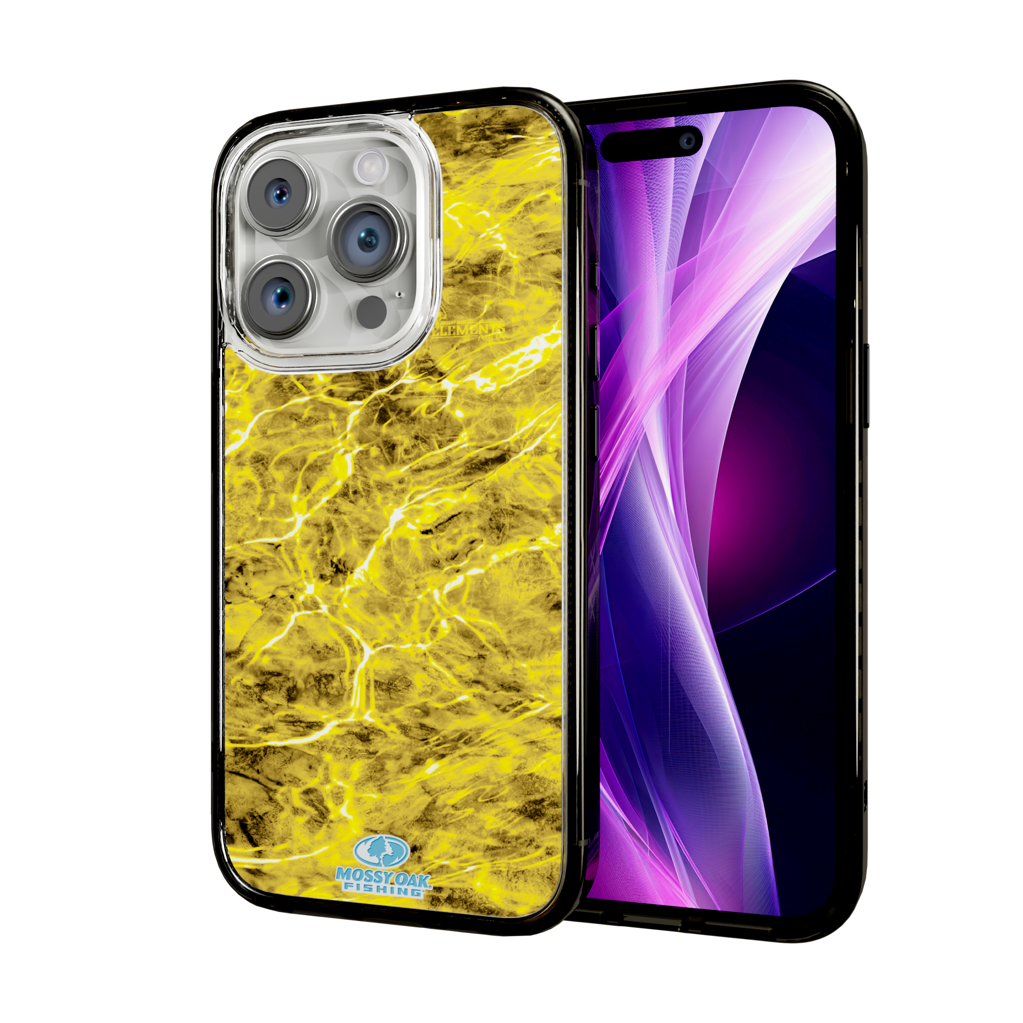 Mossy Oak Magnitude Series for Apple iPhone 15 Pro - Agua Yellowfin Onyx Black