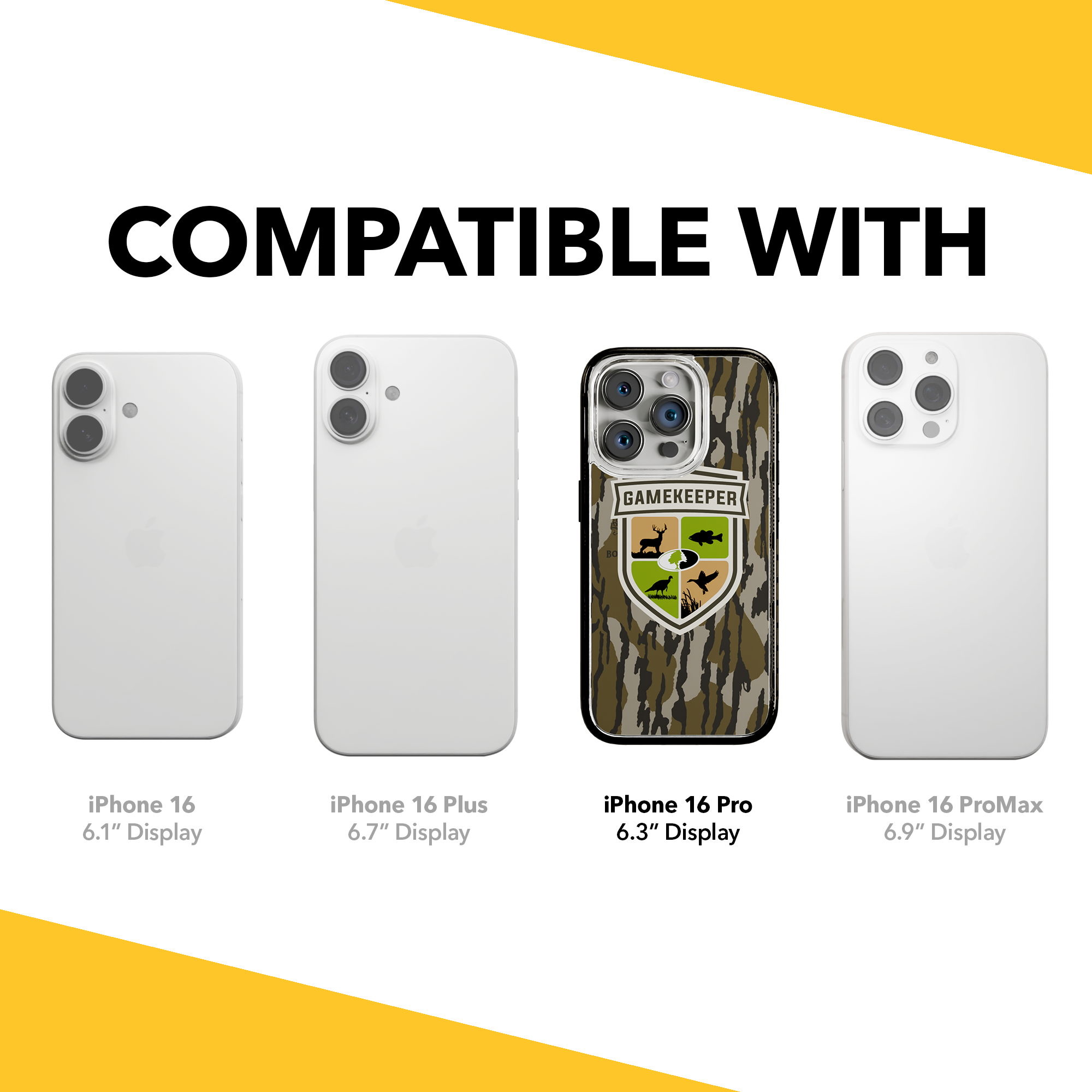 Slim MagSafe® Case for Apple iPhone 15 Pro | Mossy Oak Gamekeeper Bottomland Camo Onyx Black