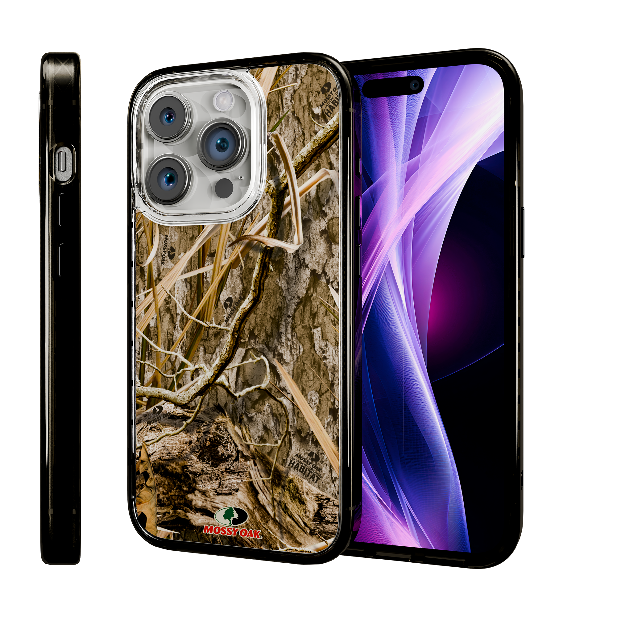 Slim MagSafe® Case for Apple iPhone 15 Pro | Mossy Oak Shadow Grass Camo Onyx Black