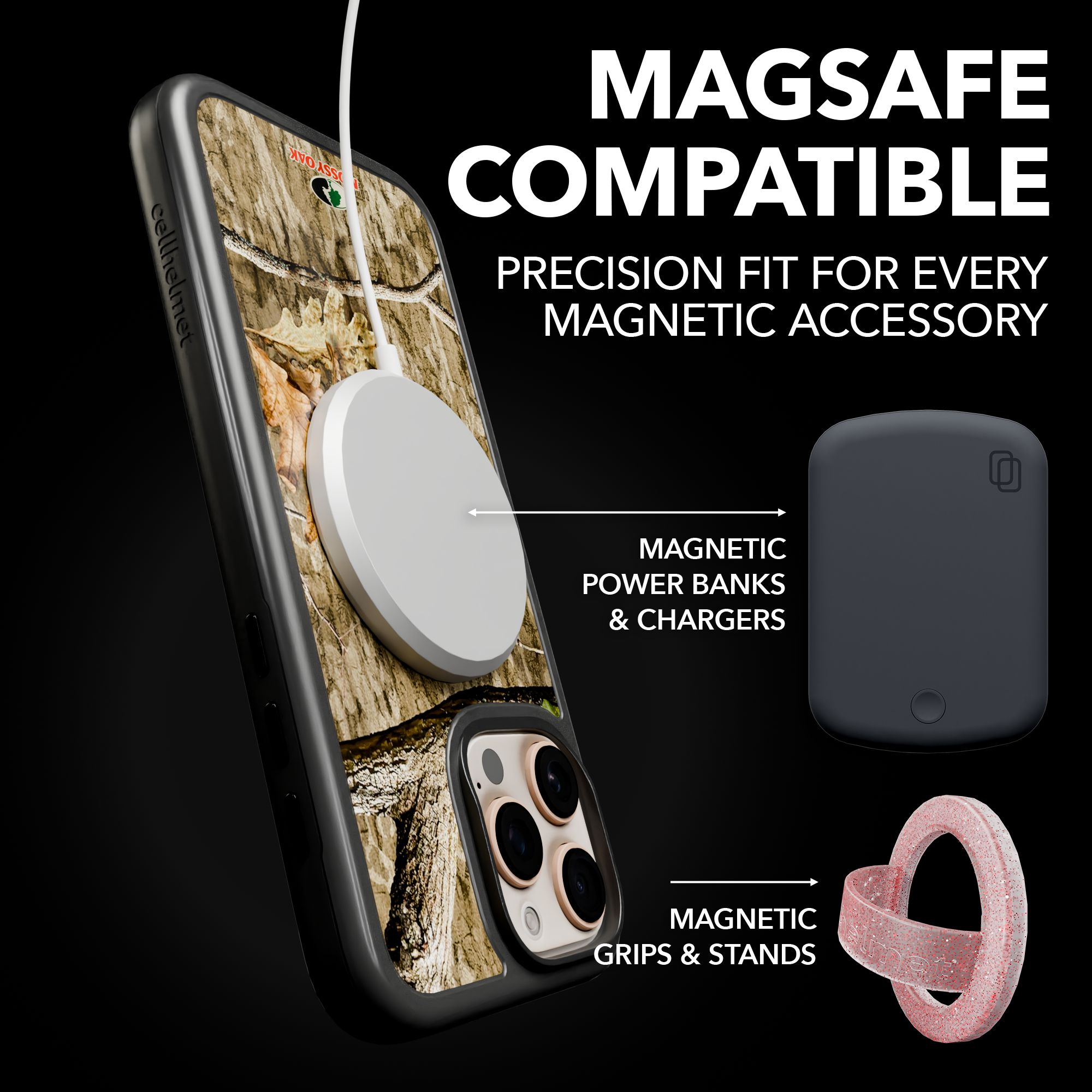 Shock-Absorbent MagSafe® Case for Apple iPhone 16 Pro | Mossy Oak Country Roots Camo