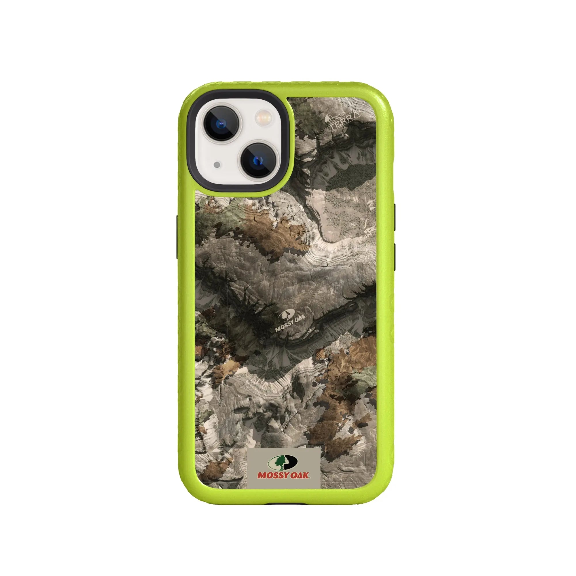 Mossy Oak Fortitude Series for Apple iPhone 14 - Terra Gila - Custom Case - ElectricLime - cellhelmet