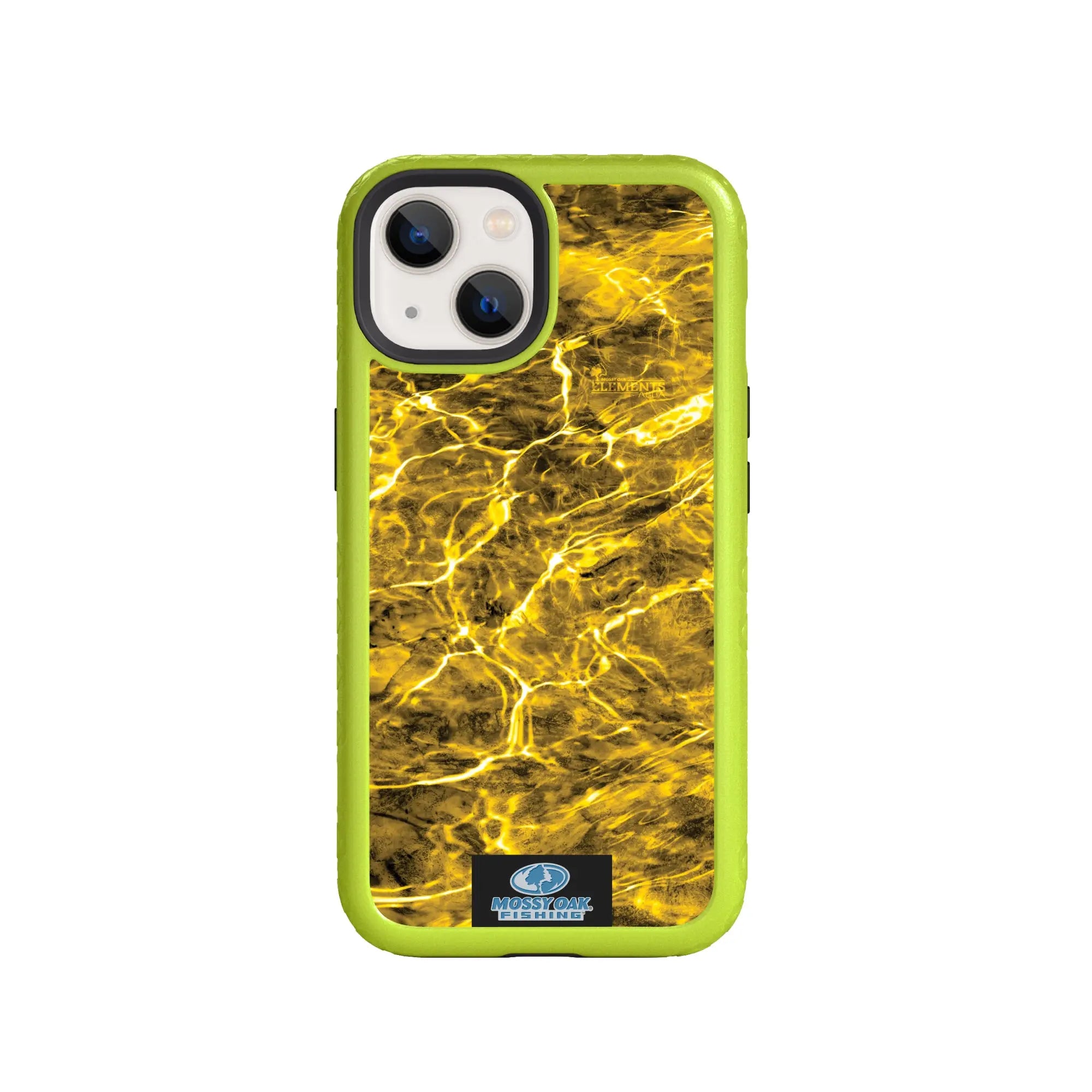 Mossy Oak Fortitude Series for Apple iPhone 14 Plus - Agua Yellowfin - Custom Case - ElectricLime - cellhelmet