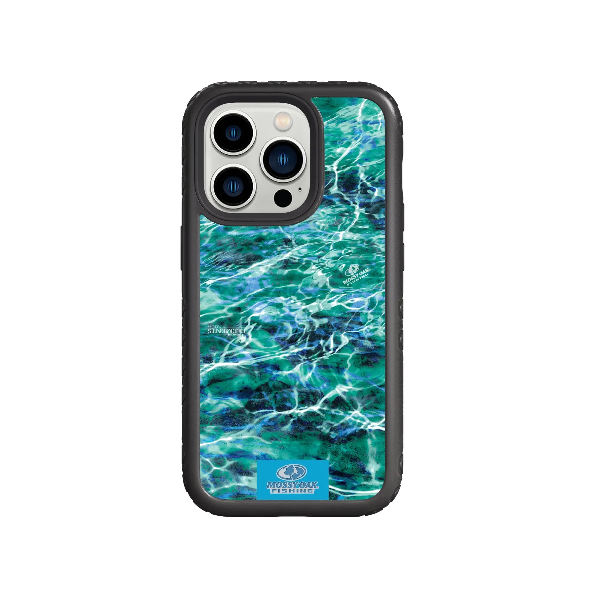 Mossy Oak Fortitude Series for Apple iPhone 14 Pro - Agua Seafoam - Custom Case - OnyxBlack - cellhelmet