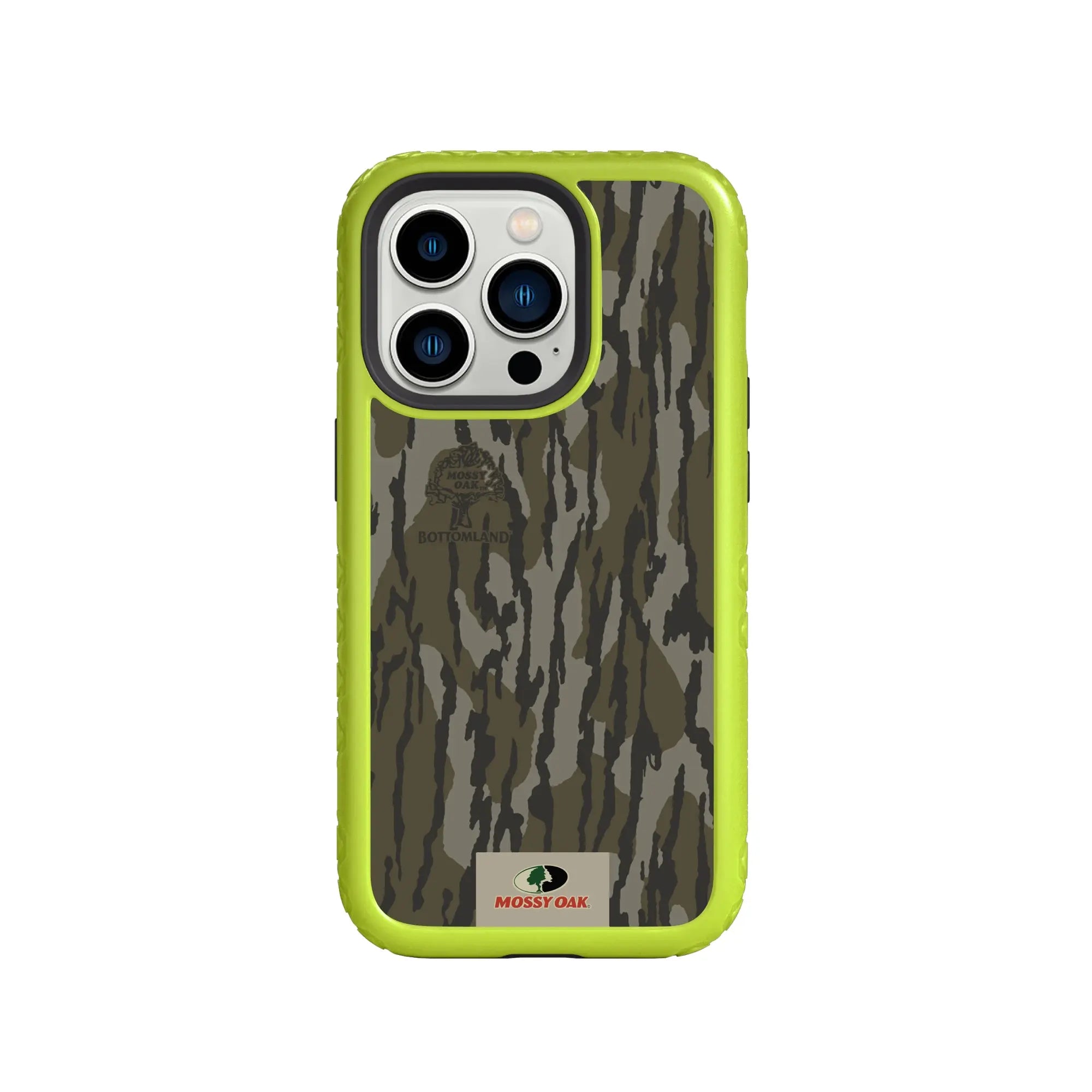 Mossy Oak Fortitude Series for Apple iPhone 14 Pro Max - Bottomland Orig - Custom Case - ElectricLime - cellhelmet