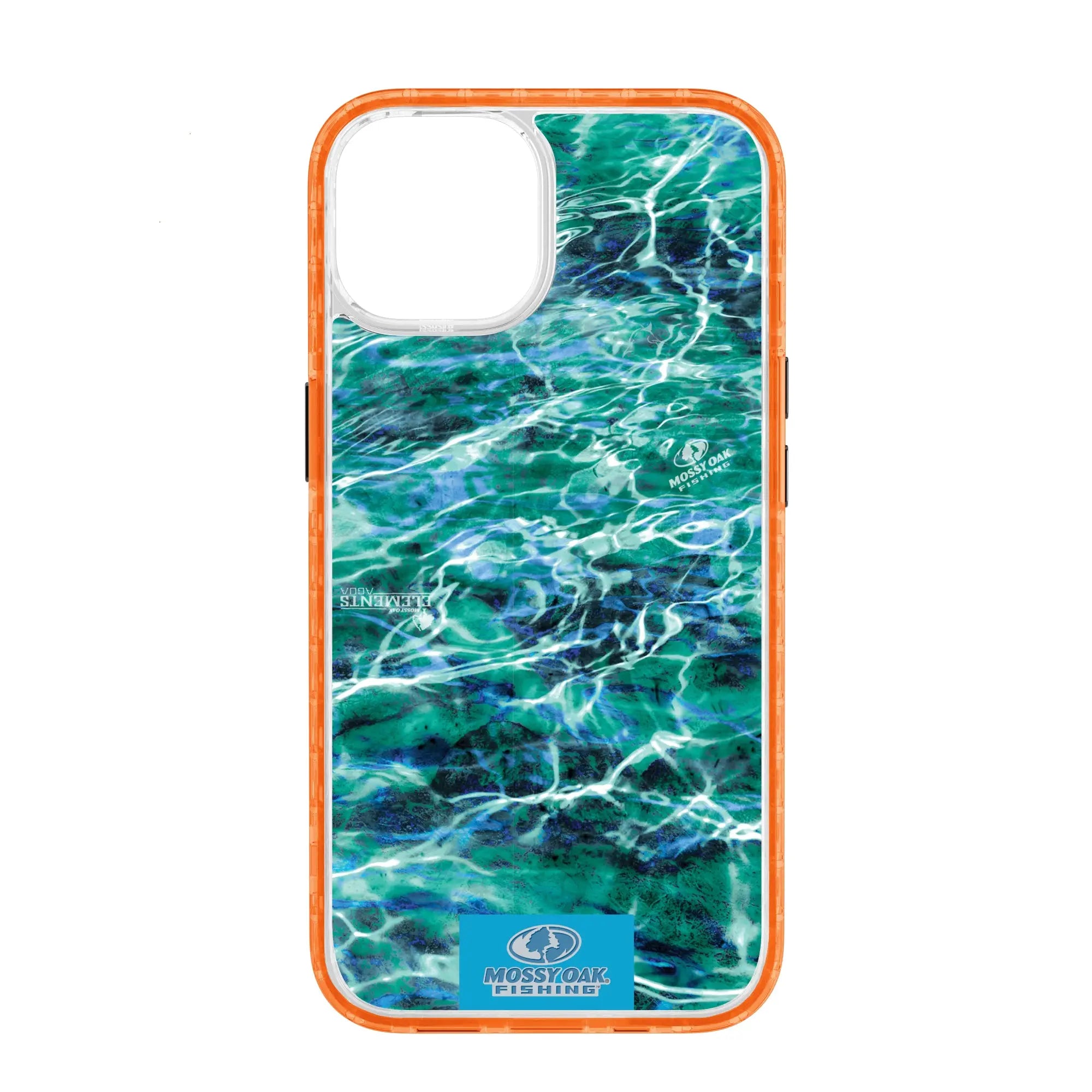 Mossy Oak Magnitude Series for Apple iPhone 14  - Agua Seafoam - Custom Case - BlazeOrange - cellhelmet