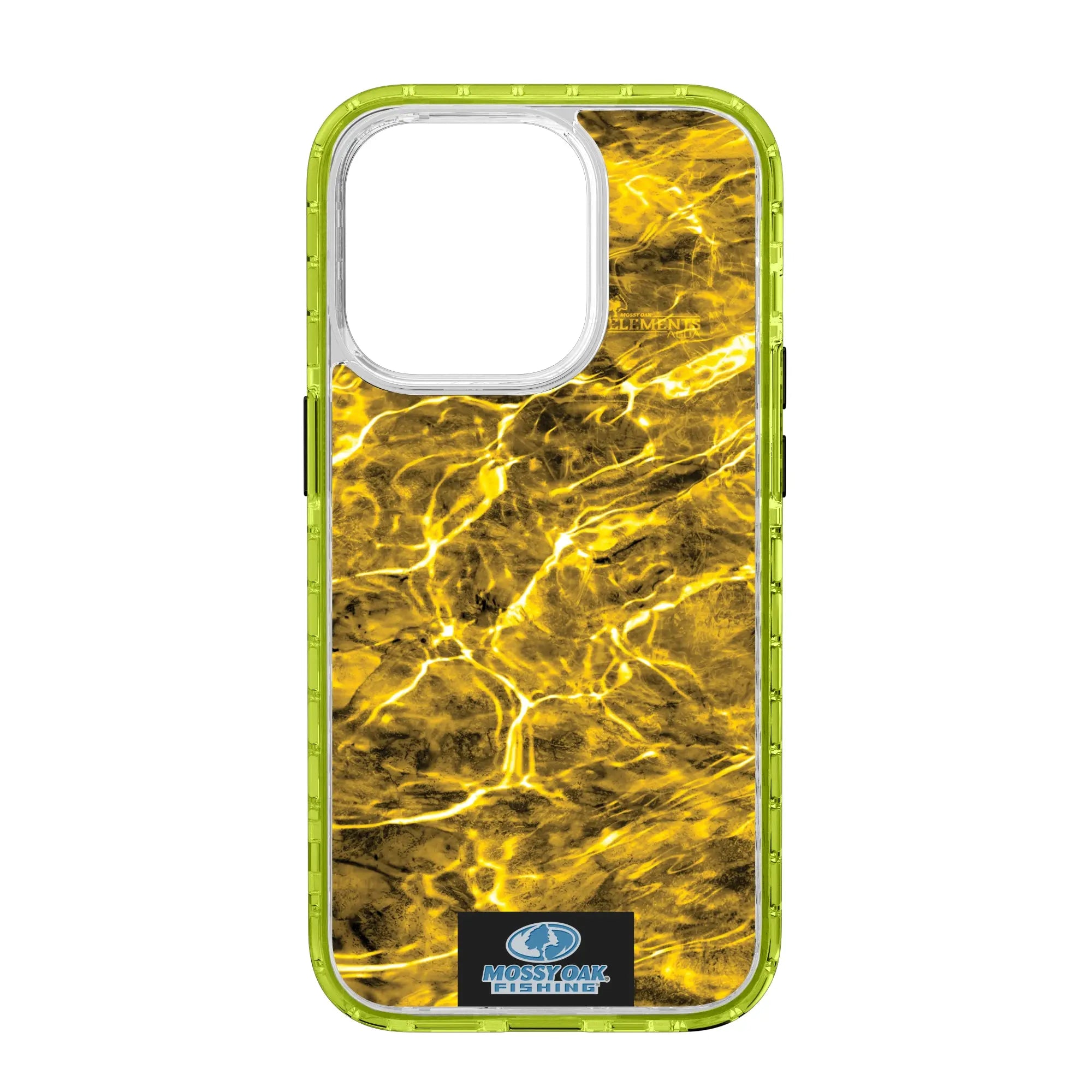 Mossy Oak Magnitude Series for Apple iPhone 14 Pro  - Agua Yellowfin - Custom Case - ElectricLime - cellhelmet
