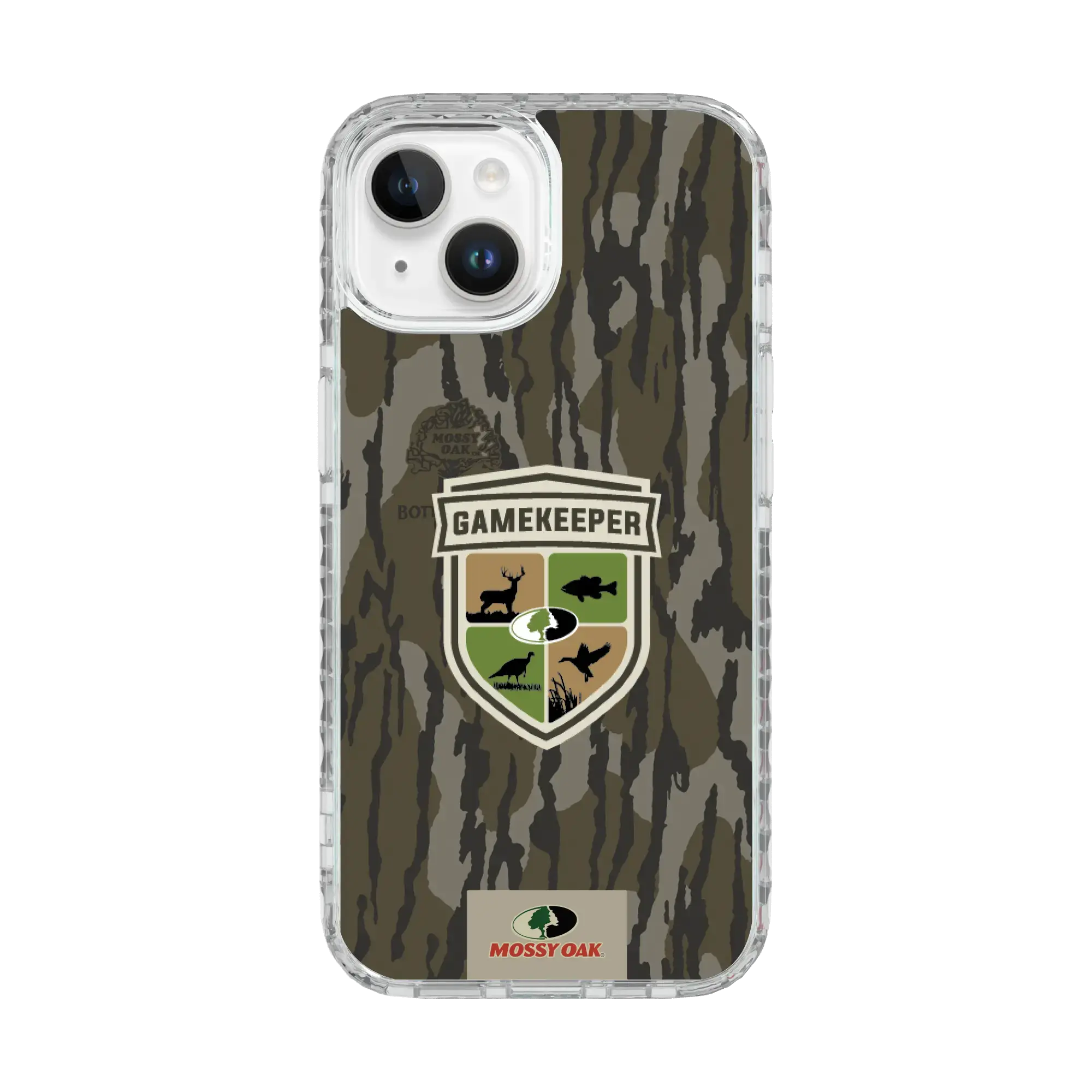 Slim MagSafe® Case for Apple iPhone 15 Plus | Mossy Oak Gamekeeper Bottomland Camo