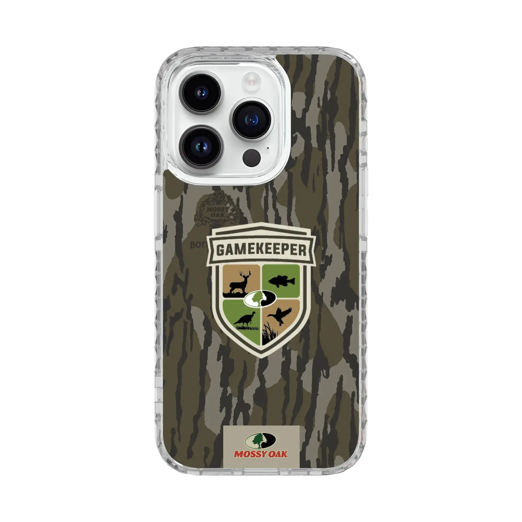 Slim MagSafe® Case for Apple iPhone 15 Pro | Mossy Oak Gamekeeper Bottomland Camo