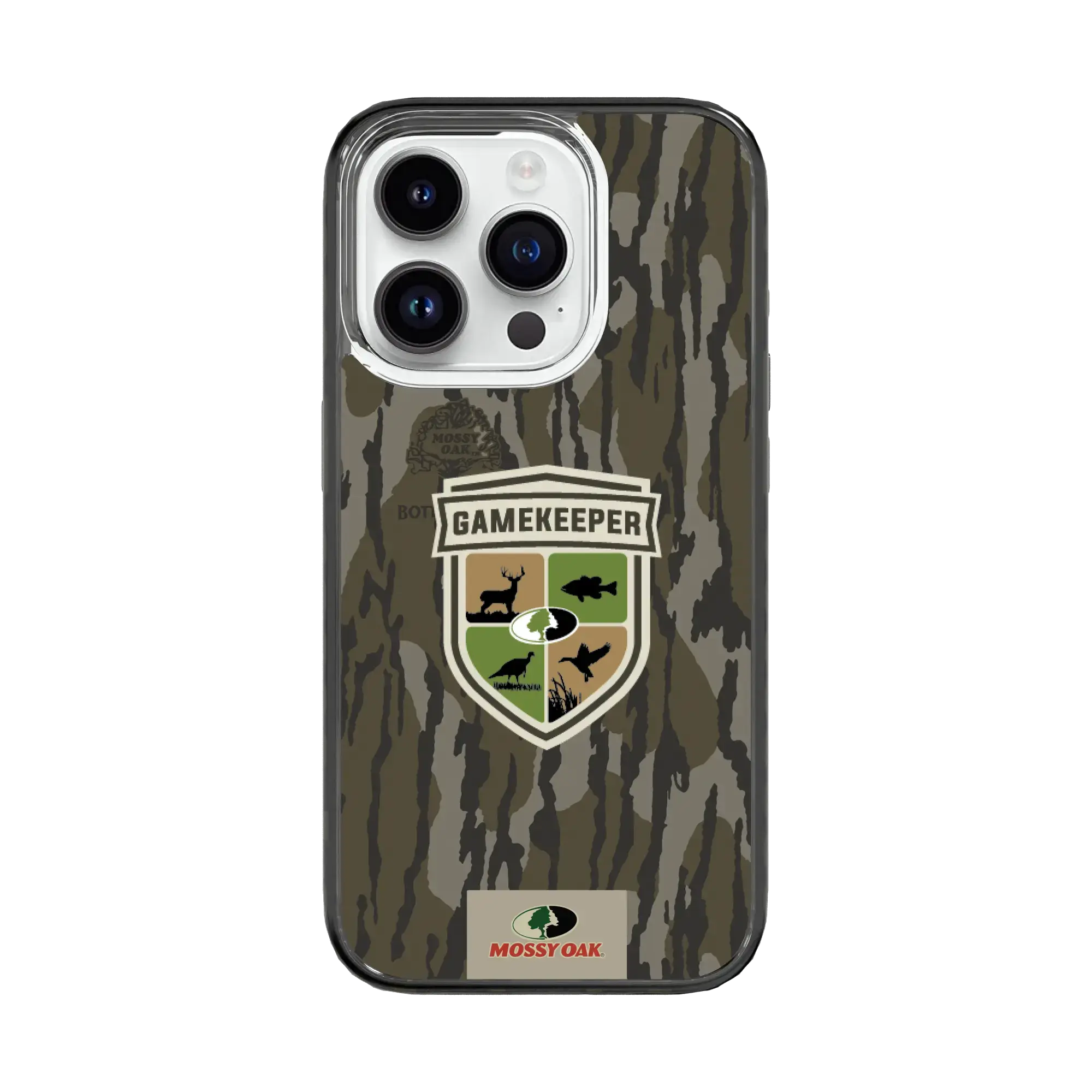 Slim MagSafe® Case for Apple iPhone 15 Pro | Mossy Oak Gamekeeper Bottomland Camo