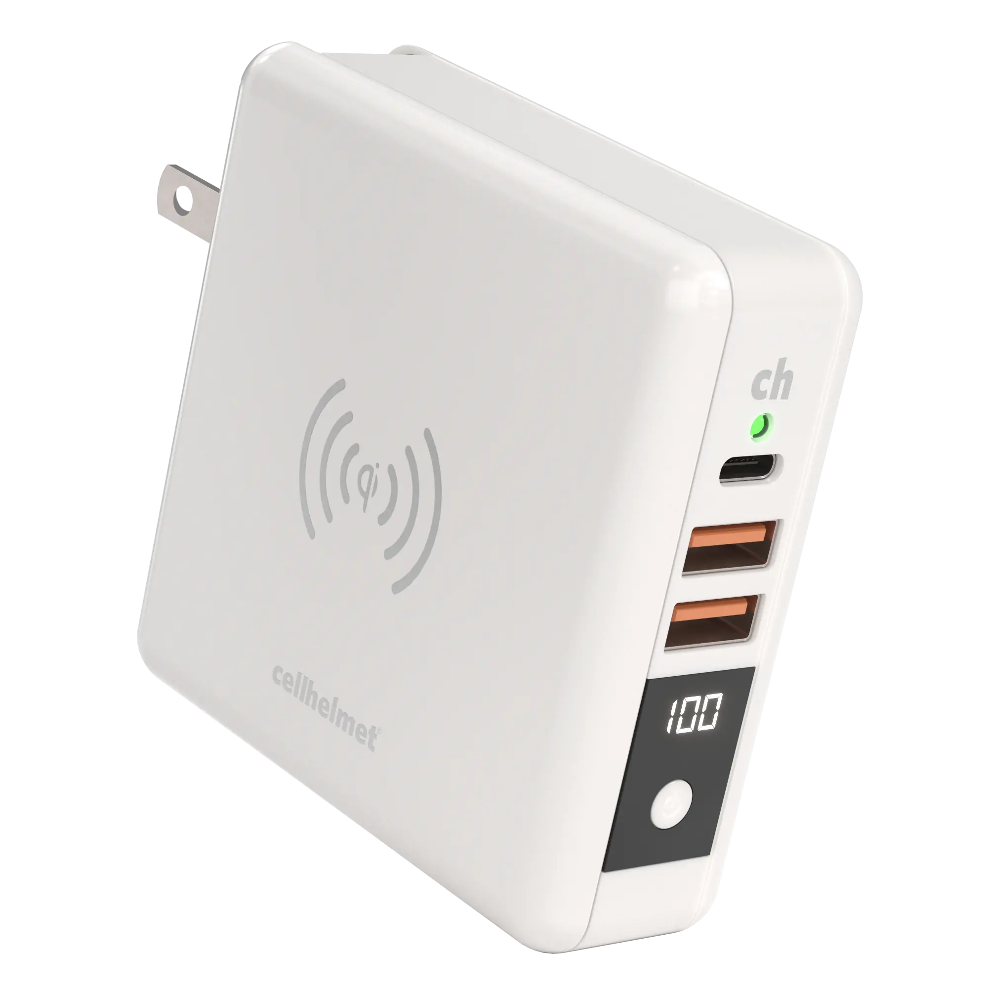 Multi-Charge Pro: 8K mAh Power Bank and Qi Wireless Charger w/ Type C and Type A Outputs - Charger - - cellhelmet