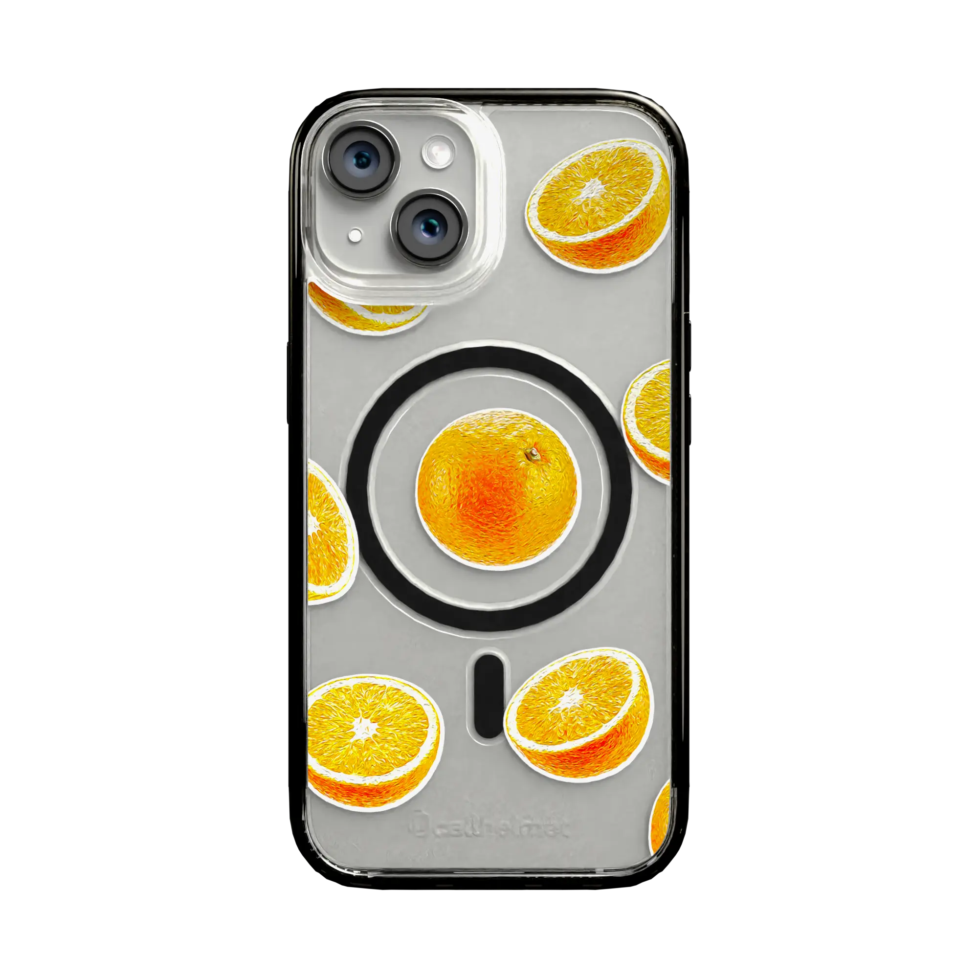 Apple-iPhone-15-Onyx-Black Orange Zest | Protective MagSafe Case | Fruits Collection for Apple iPhone 15 Series cellhelmet cellhelmet