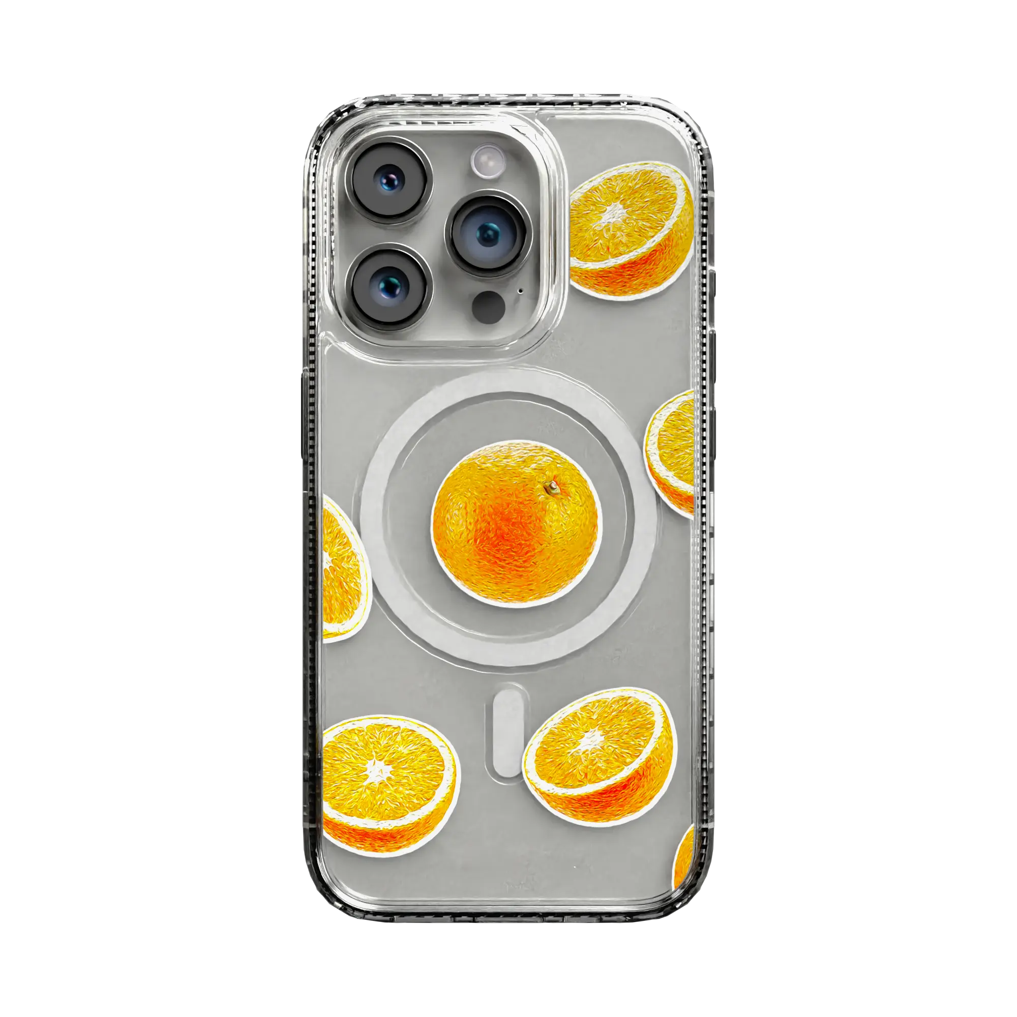 Apple-iPhone-15-Pro-Crystal-Clear Orange Zest | Protective MagSafe Case | Fruits Collection for Apple iPhone 15 Series cellhelmet cellhelmet