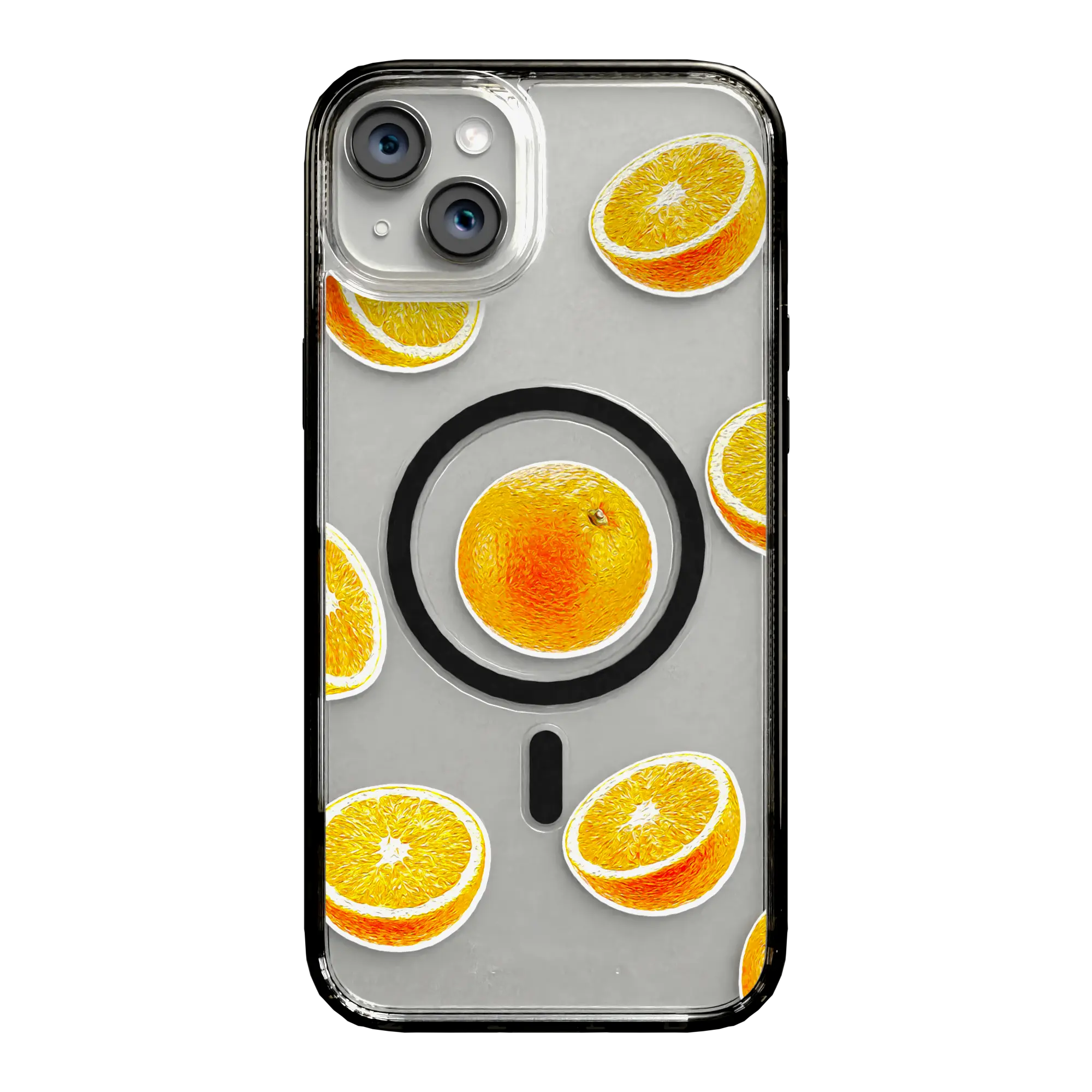 Apple-iPhone-15-Plus-Onyx-Black Orange Zest | Protective MagSafe Case | Fruits Collection for Apple iPhone 15 Series cellhelmet cellhelmet