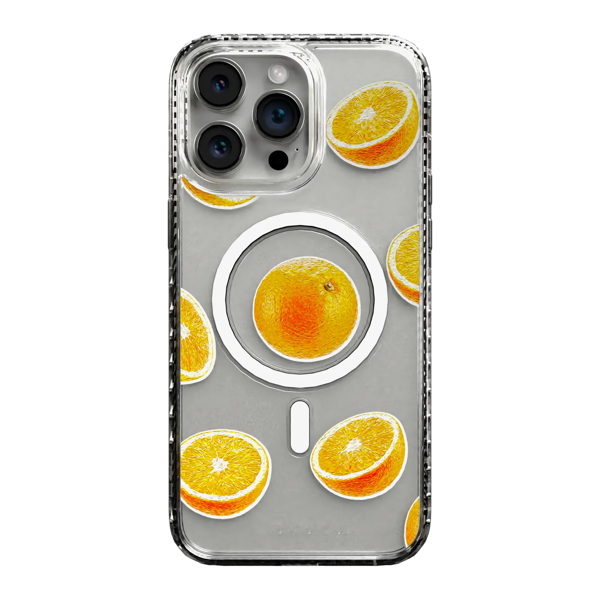 Apple-iPhone-15-Pro-Max-Crystal-Clear Orange Zest | Protective MagSafe Case | Fruits Collection for Apple iPhone 15 Series cellhelmet cellhelmet