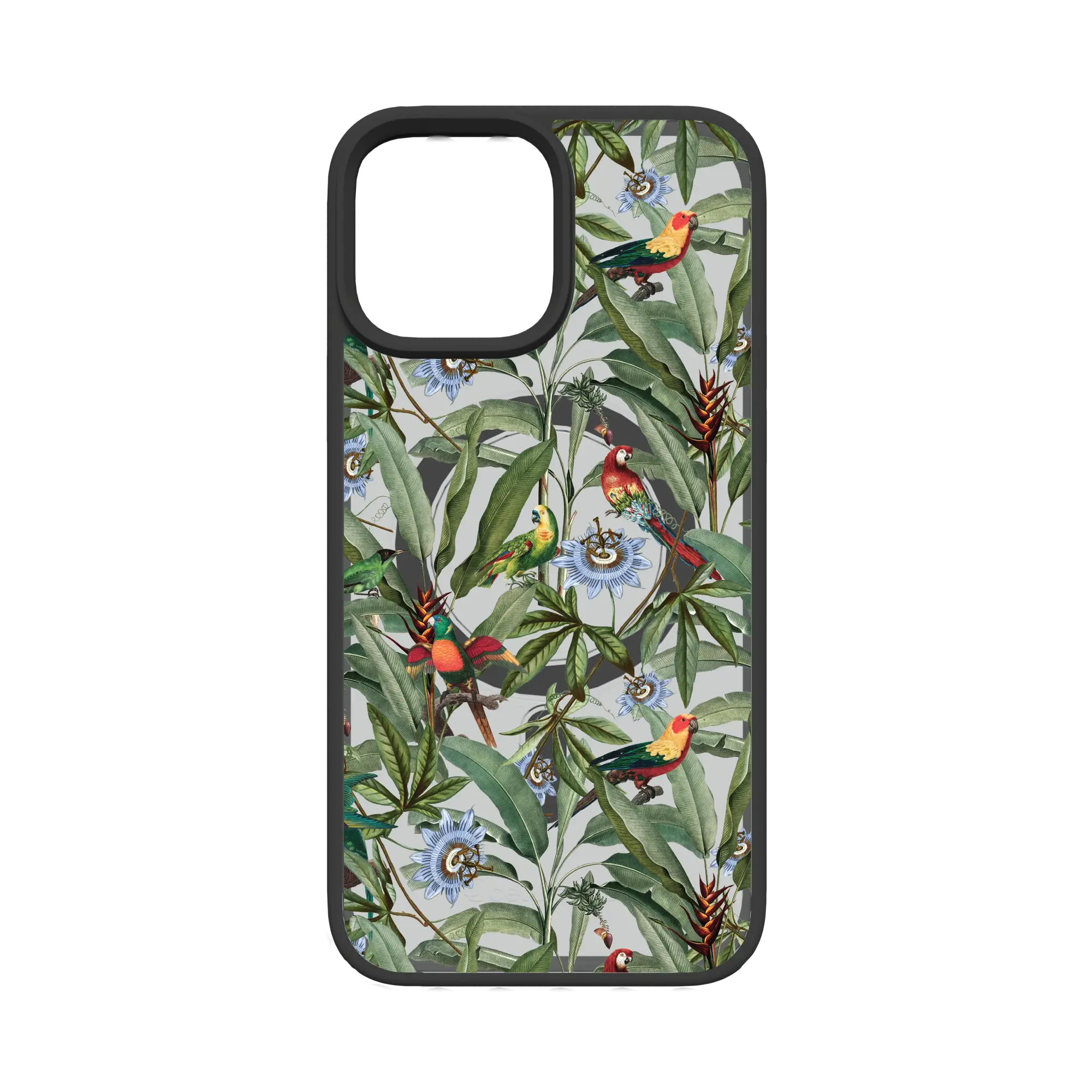 Apple-iPhone-12-Pro-Max-Crystal-Clear Parrot Haven | Protective MagSafe Parrot Floral Case | Birds and Bees Collection for Apple iPhone 12 Series cellhelmet cellhelmet